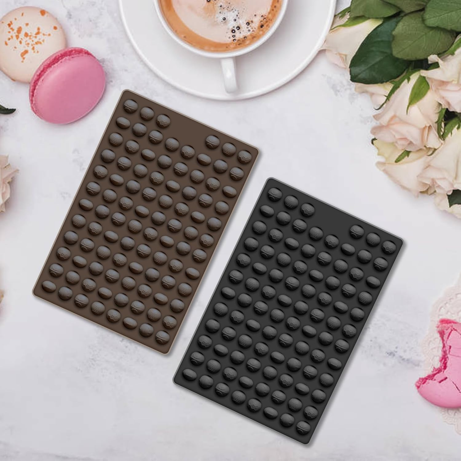 2 PCS Gummy Balls Candy Molds,Soccer Basketball Rugby Silicone Molds,188 Cavity Mini Silicone Mold for Chocolate, Fondant, Candy, Biscuits, Cookie, Jelly and Dog Training Commands Concept