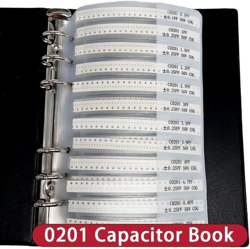 SMD Capacitor Sample Book 0201 0402 0603 0805 1206 Chip Capacitors Kit Assortment Pack 10Uf 1Nf 100Pf 10Nf (Capacitance : 0603 90Valuesx50Pcs) image number 3