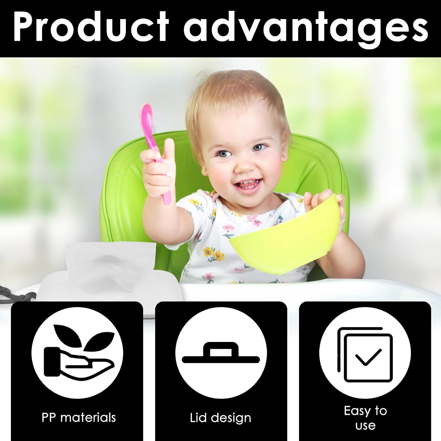 2Pcs Wipes Dispenser Portable Baby Wipes Holder Reusable Wipes Case with Sealing Design Lids Refillable Plastic Wipe Container Box for Baby Adult Bathroom Travel image number 4