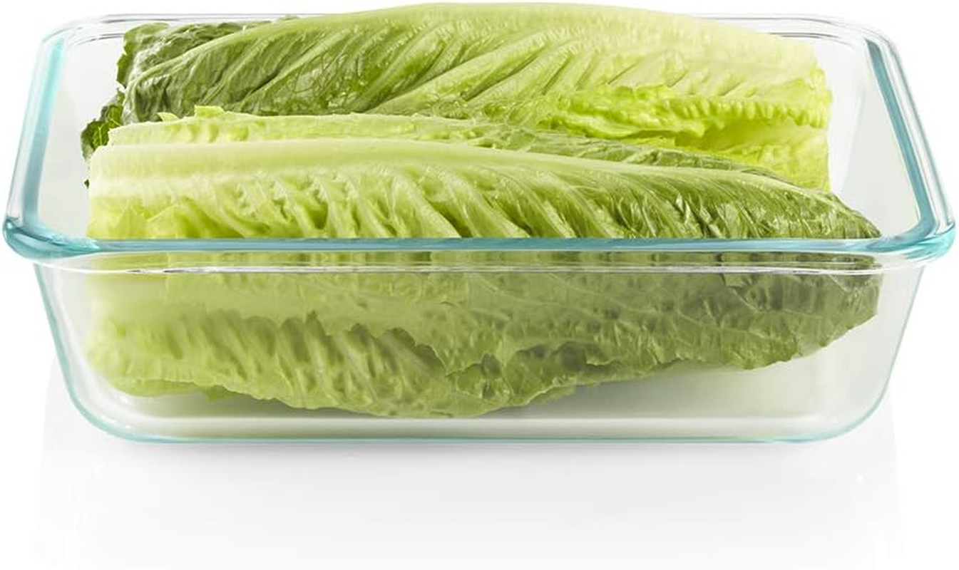 Snapware Total Solution 4-Piece Rectangle Food Storage Container Set &ndash; Durable Pyrex Glass with Tab Locking Lids for Secure Storage &ndash; Clear, 470Ml & 1.5 Litre Capacity image number 1