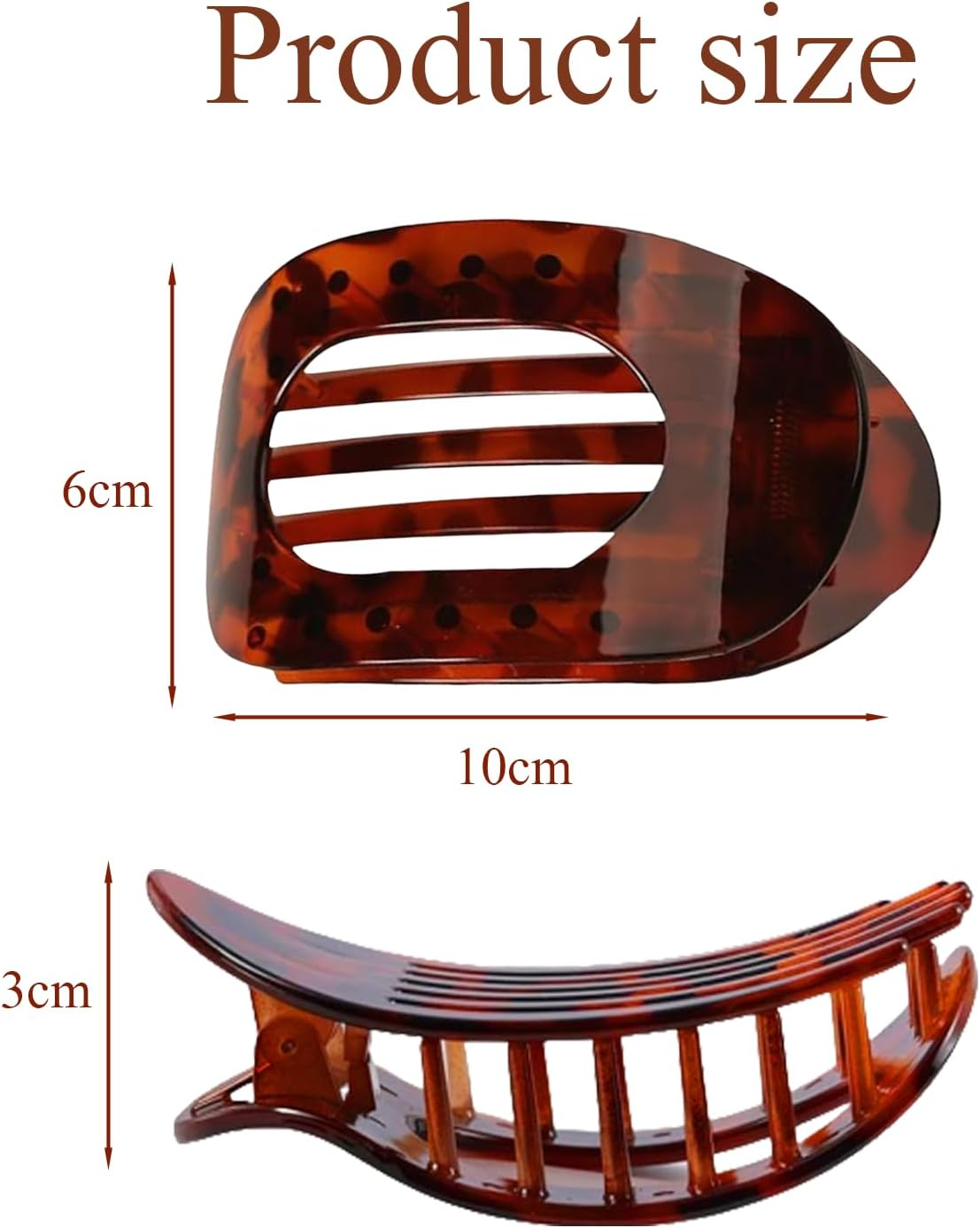 AYNKH 6 PCS Flat Hair Claw Clips for Women Fine Thick Hair, Curved Design Flat Claw Clip Strong Hold Hair Clip Accessories for Women and Girls image number 3