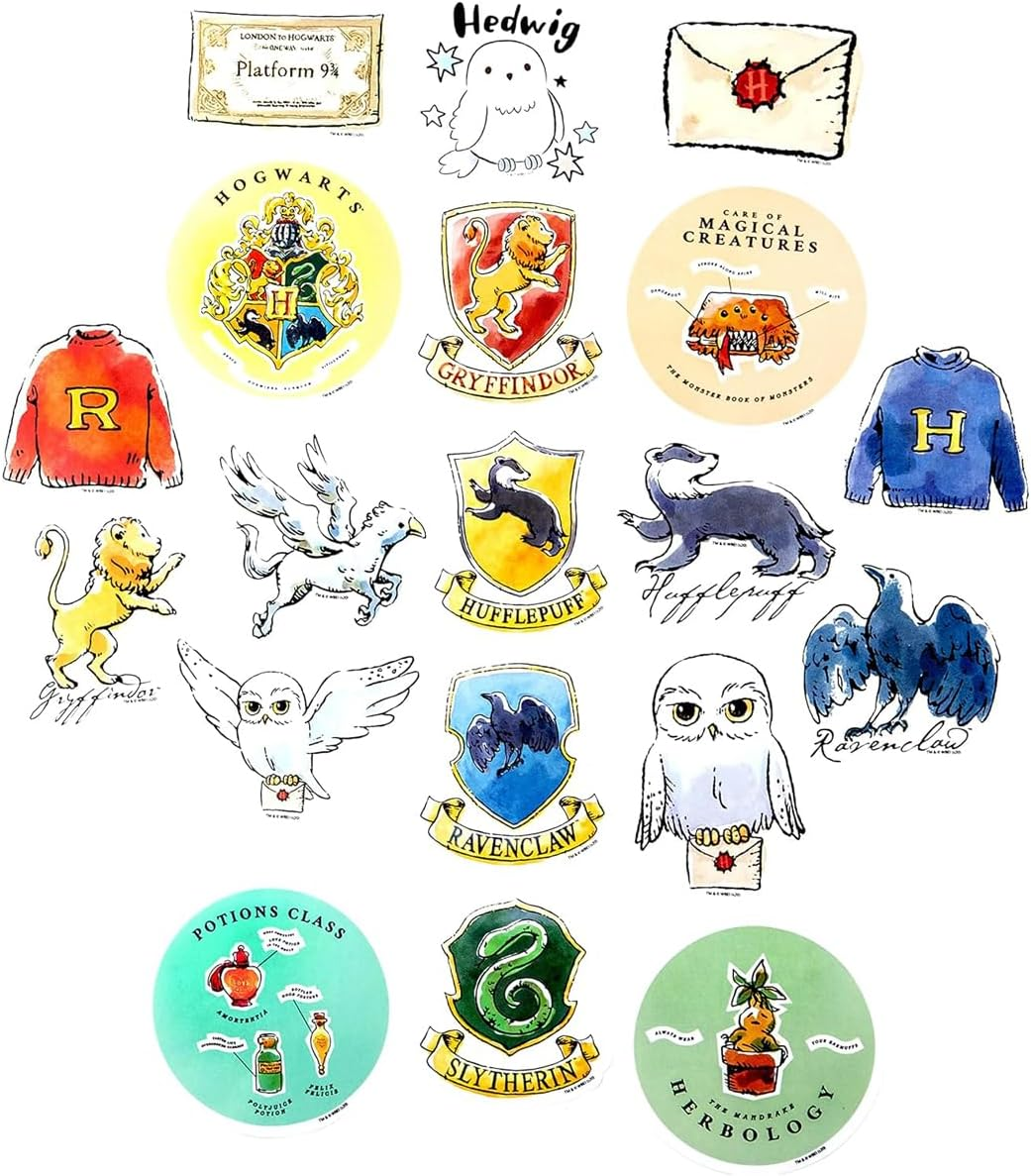 Conquest Journals Harry Potter Watercolor Vinyl Stickers, Set of 60 Unique Stickers Including 5 Holograms, Waterproof and UV Resistant, Great for All Your Gadgets, Potterfy All the Things image number 3