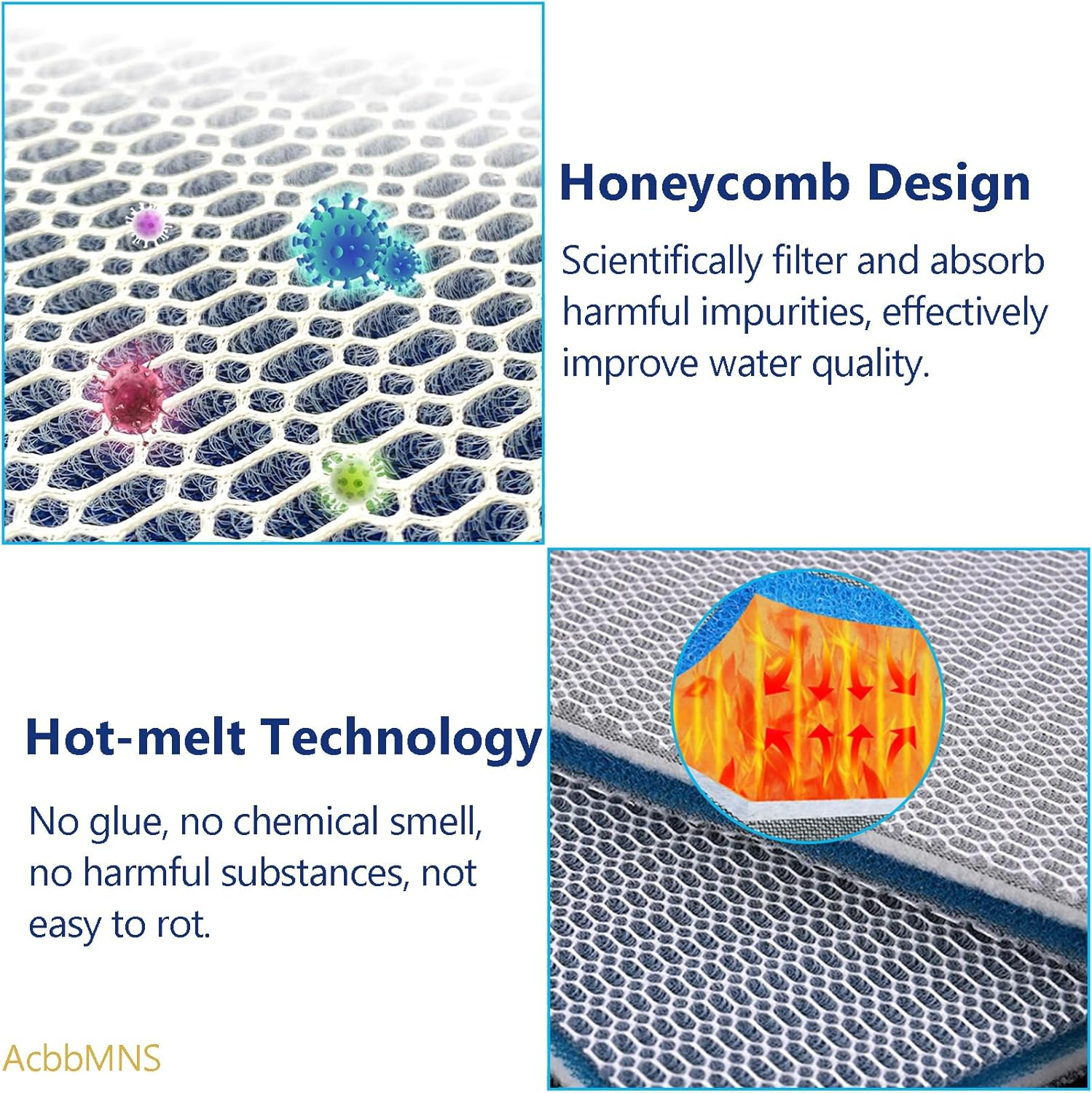 Acbbmns 8D Aquarium Filter Cotton, 1-Pack 40 X 120 X 2Cm Fish Tank Filter Cotton 8-Layer High Density Aquarium Biochemical Filter Sponge Super Filter Effect image number 6