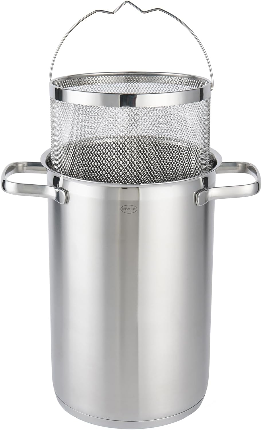 R&Ouml;SLE Elegance Asparagus and Pasta Pot, High-Quality Pot for Preparing Pasta or Vegetables, 4.5 Litres, Stainless Steel 18/10, Sieve Insert, Dishwasher Safe, 30.5 X 17.3 X 24.7 Cm, Silver image number 4