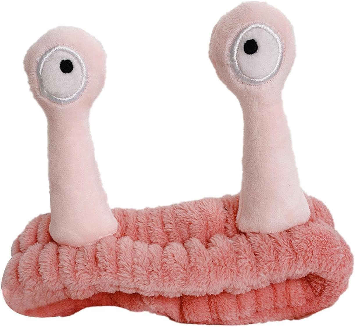 Snail Eye Headband - Ultra Absorbent Skincare Head Bands, Face Wash Headbands | Flannel Cephalopod View Headband, Makeup Shower Facial Skincare Headband Spa Hair Bands for Women Girls