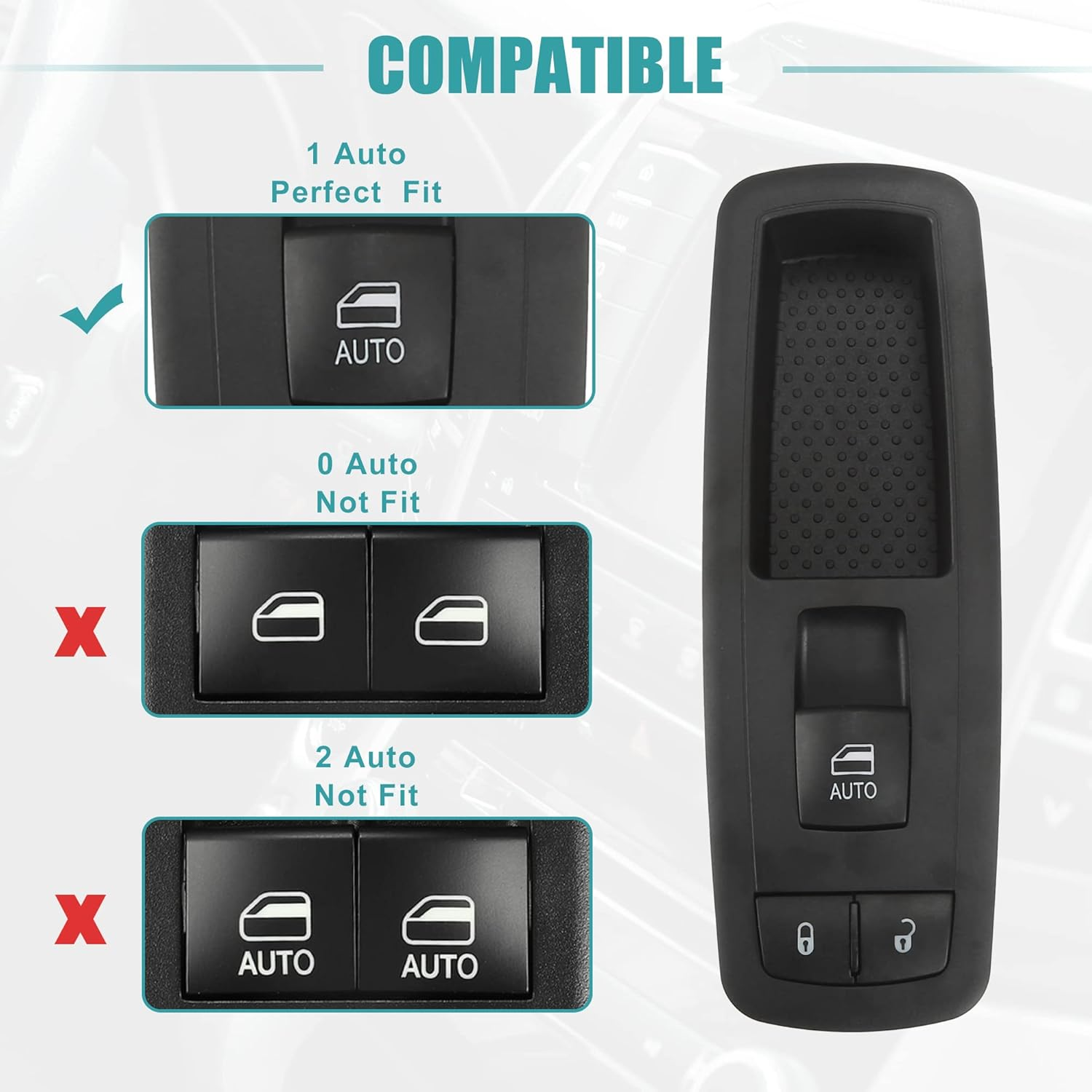 Front Left Driver Side Master Power Window Switch Replacement Fit for Jeep Grand Cherokee - Pack of 1 Black image number 3