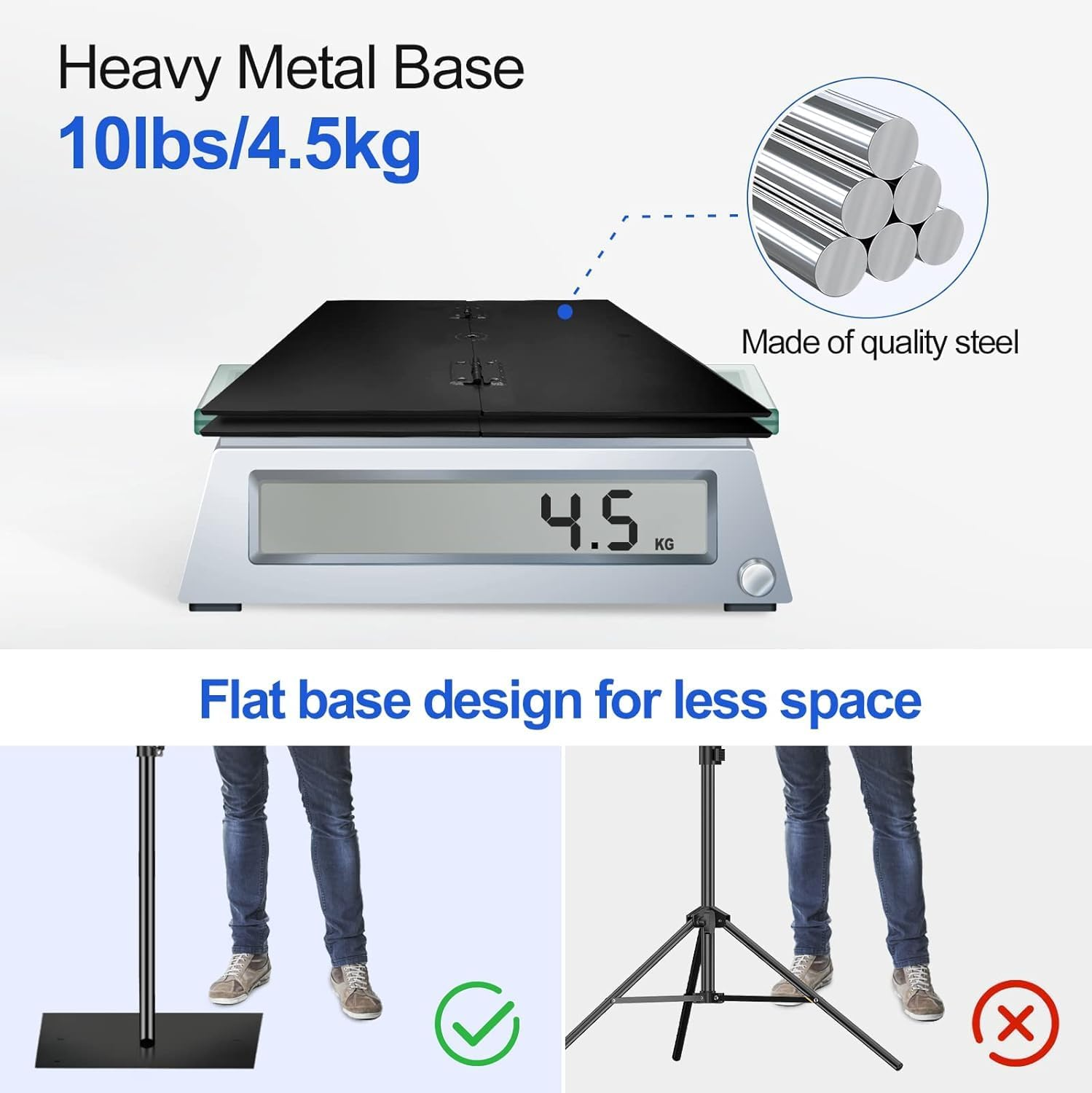 EMART Heavy Duty Background Stand, 10X10Ft/3X3M Adjustable Backdrop Support System Kit with Steel Base for Photography, Photo Video Studio, Birthday Parties Wedding Decoration -Black image number 3