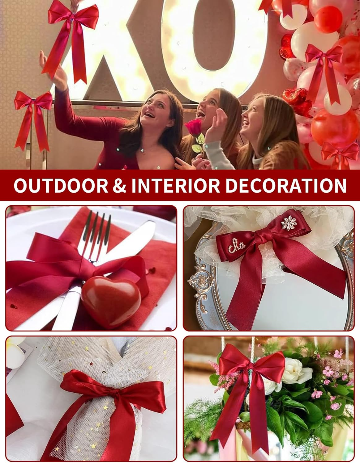 2 Rolls Double Sided Solid Polyester Satin Ribbons, 1Inchx25Yards Creative Satin Ribbon, Solid Color Fabric Ribbon Perfect for Gift Wrapping, Flower Bouquet, Crafts, Sewing, Wedding Party D&eacute;cor (PK) image number 1