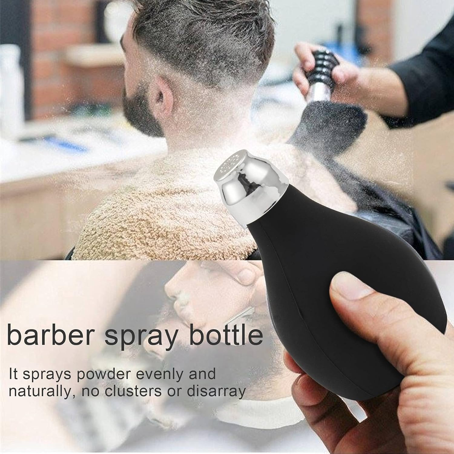 Anlayliay Powder Spray Bottle, Refillable Silicone Powder Dispenser Empty Powder Container for Barber, Durable Sprayer for Loose Powder, Bath Powder