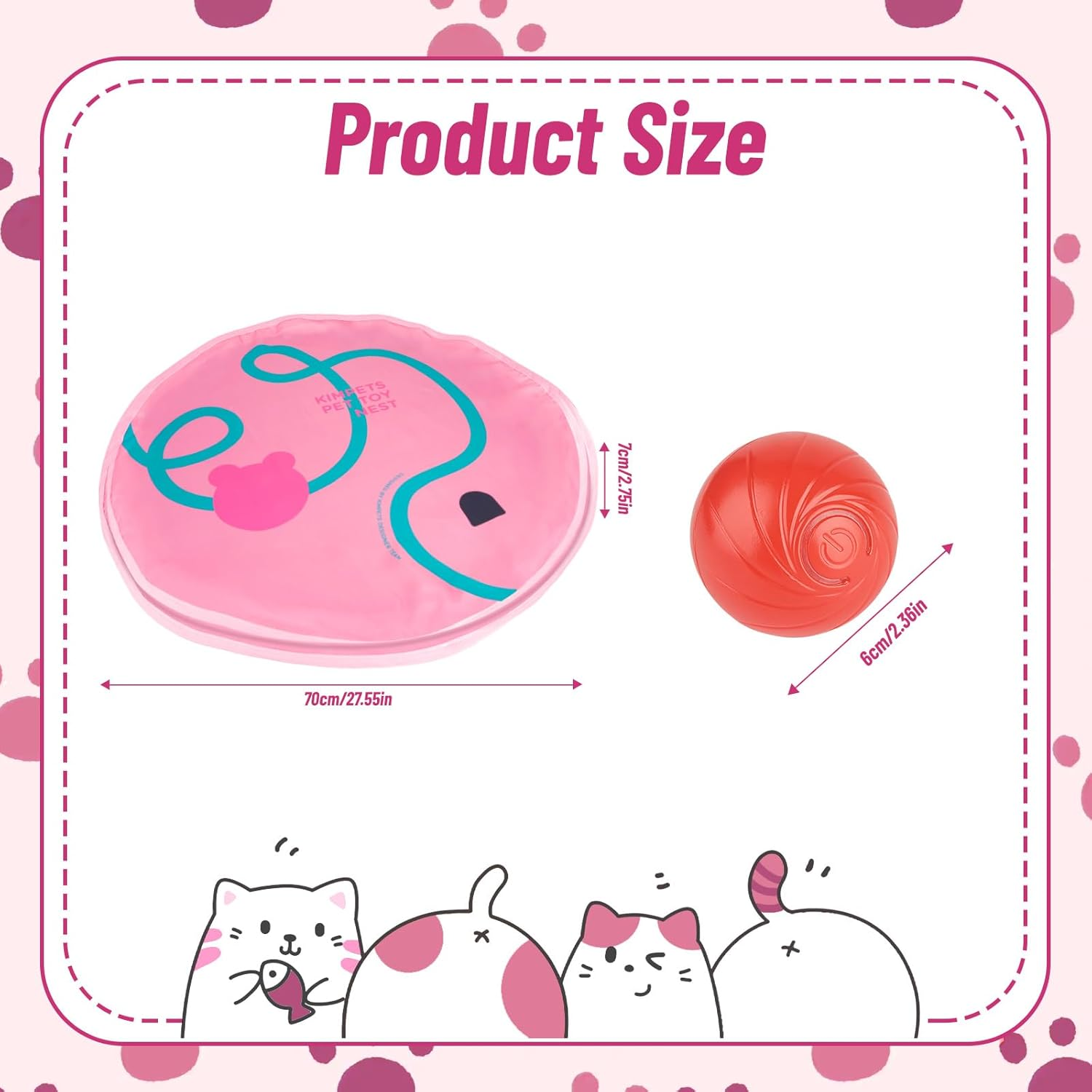 Interactive Cat Toy - New Upgraded Cat Puzzle Toys with Smart Jumping Balls for Pets, Oxford Fabric Wear-Resistant and Scratch-Resistant, Stimulate Hunting Instincts, Suitable for All Ages image number 3