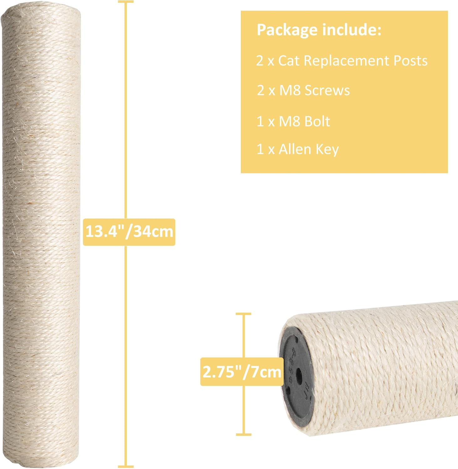 Dimaka 2 Replacement Scratching Post for Cats, Cardboard and Sisal, 34 Cm image number 4
