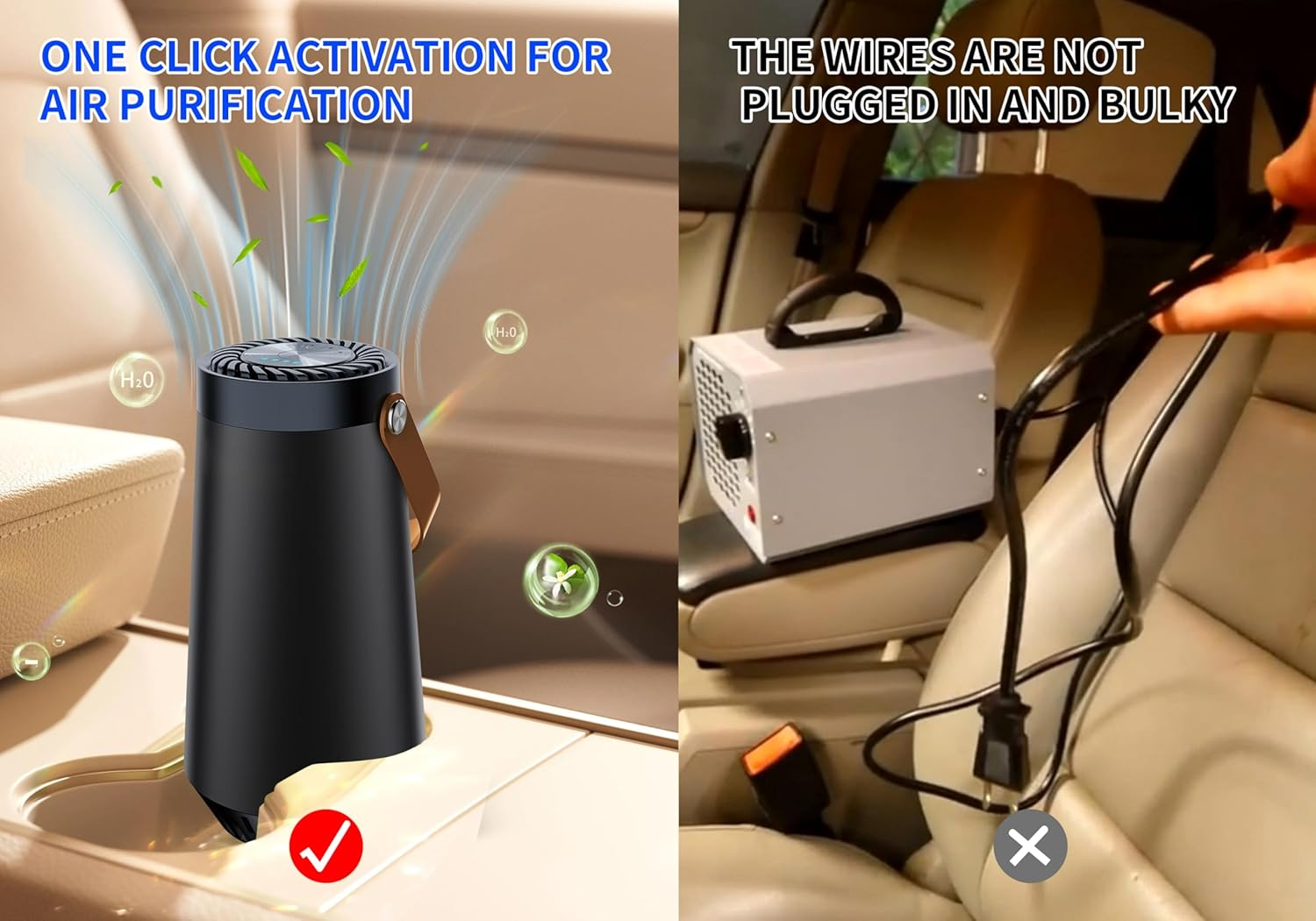 Car Air Purifier, Ozone Generator and Negative Ion 2-In-1 Machine for Home,Bedroom to Remove Odor,Smoke Smell,Dust, Pet Dander, Room Deodoriser, No Hepa Filter,Mini Portable Size, image number 6