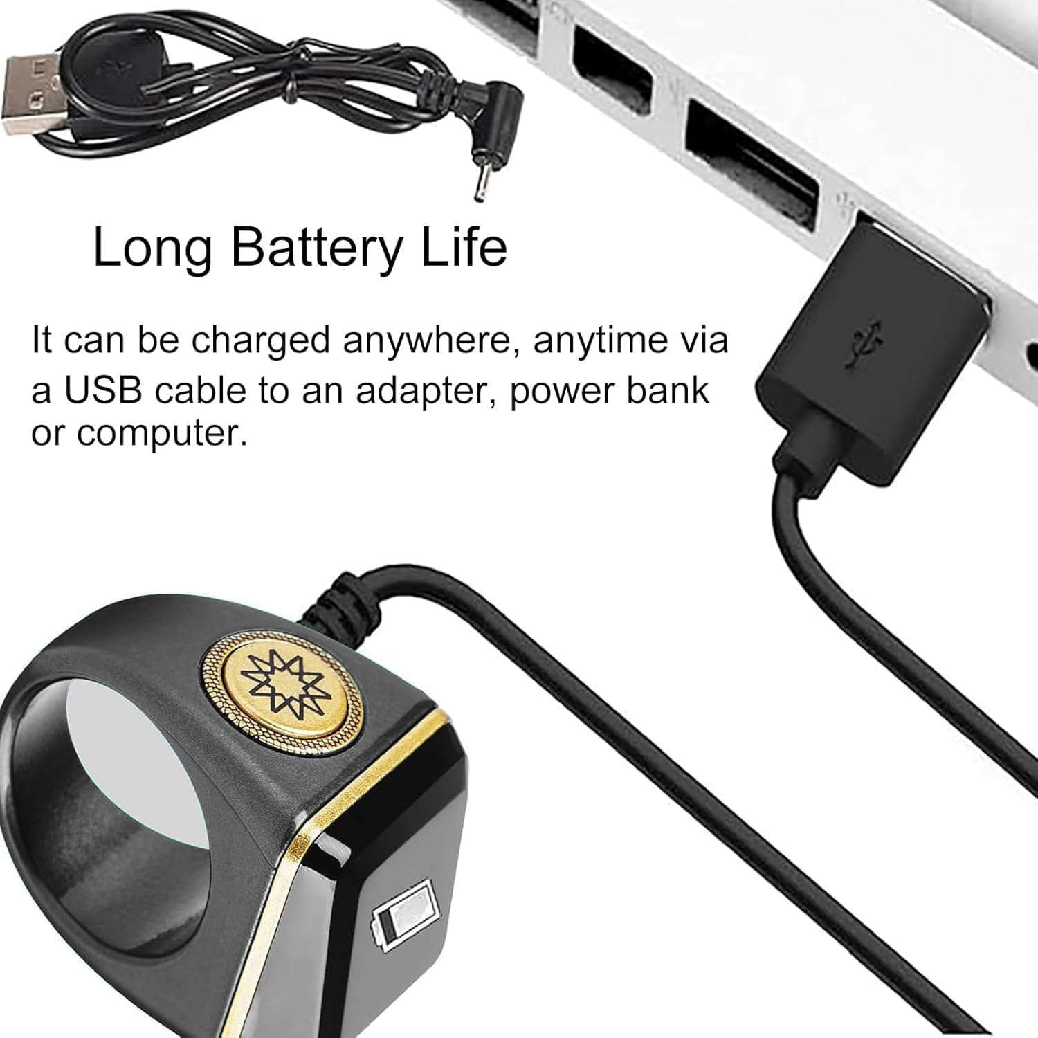 KEWAYO 18Mm Smart Ring Counter, Smart Tasbih Zikr Ring, Smart Ring Counter, Muslim Prayer, OLED Display, Tasbih Counter, Wearable Technology, Waterproof, USB Rechargeable image number 4