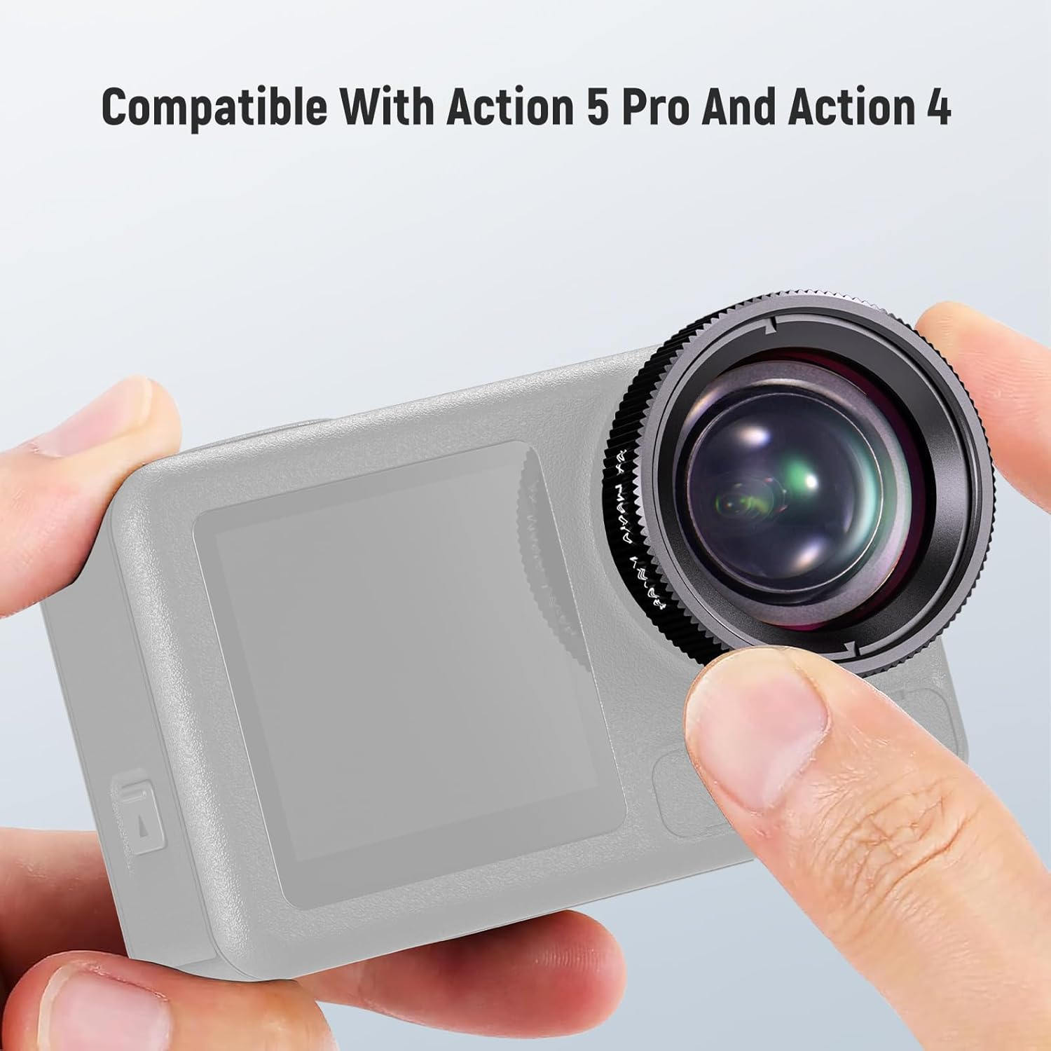 NEEWER Macro Lens Compatible with DJI Osmo Action 5 Pro/4 Action Camera, 2X Magnification, 2 Elements in 1 Group, 3-4Cm Focal Distance, Close up Photography Accessory, Not Waterproof, LS-68 image number 2