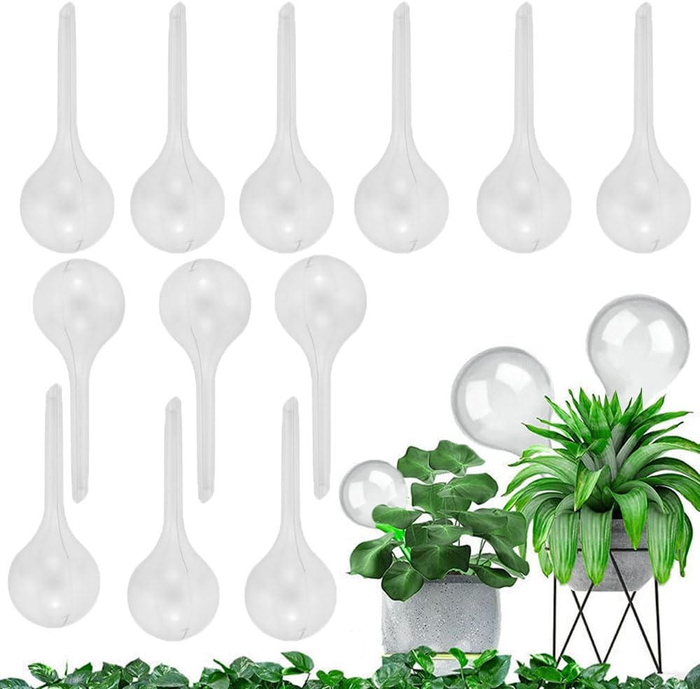 Esforzarse 12 Pcs Plant Watering Bulbs, Clear Plant Self-Watering Globes, Automatic Water Device for Garden Indoor Outdoor(13.5 &times; 5.1 Cm) image number 4