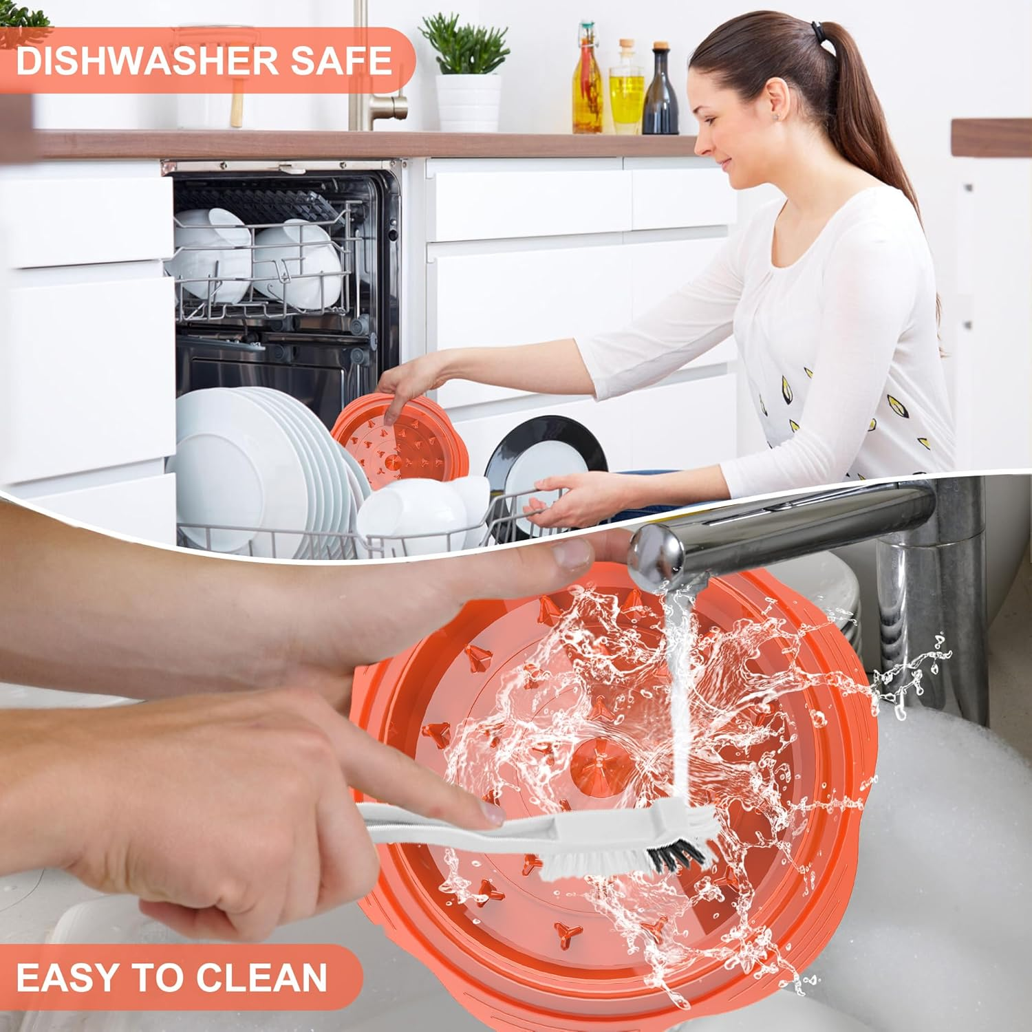 MOKOQI Chicken Shredder Tool Twists - Non-Skid Ergonomic Handle for Effortless Shredding, Perfect for Healthy Eating & Fitness Meals - Orange image number 5