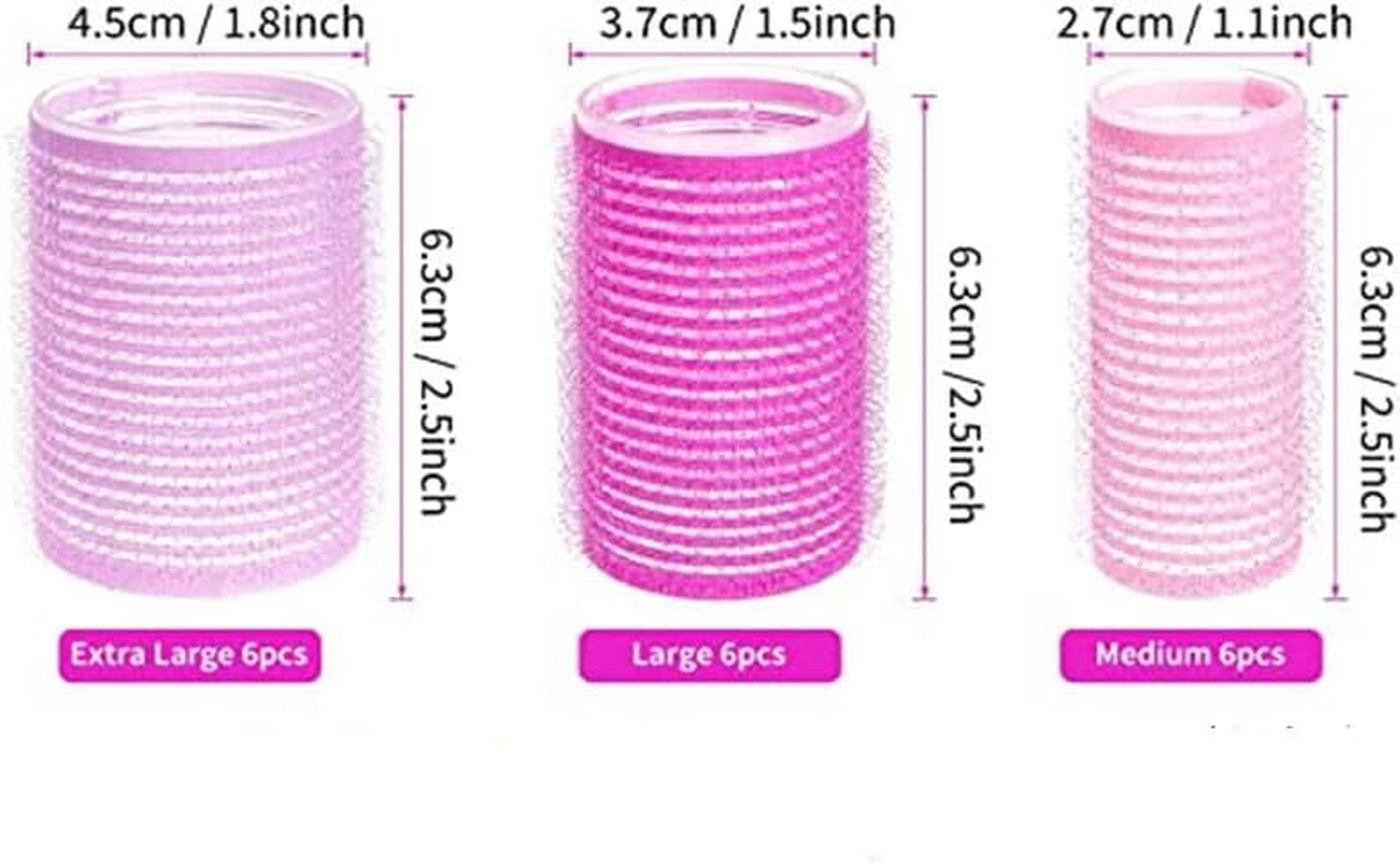 Teogneot Hair Rollers Set 6 Mm, 48 Mm and 12 Pieces Duckbill Cutting Clips For image number 2