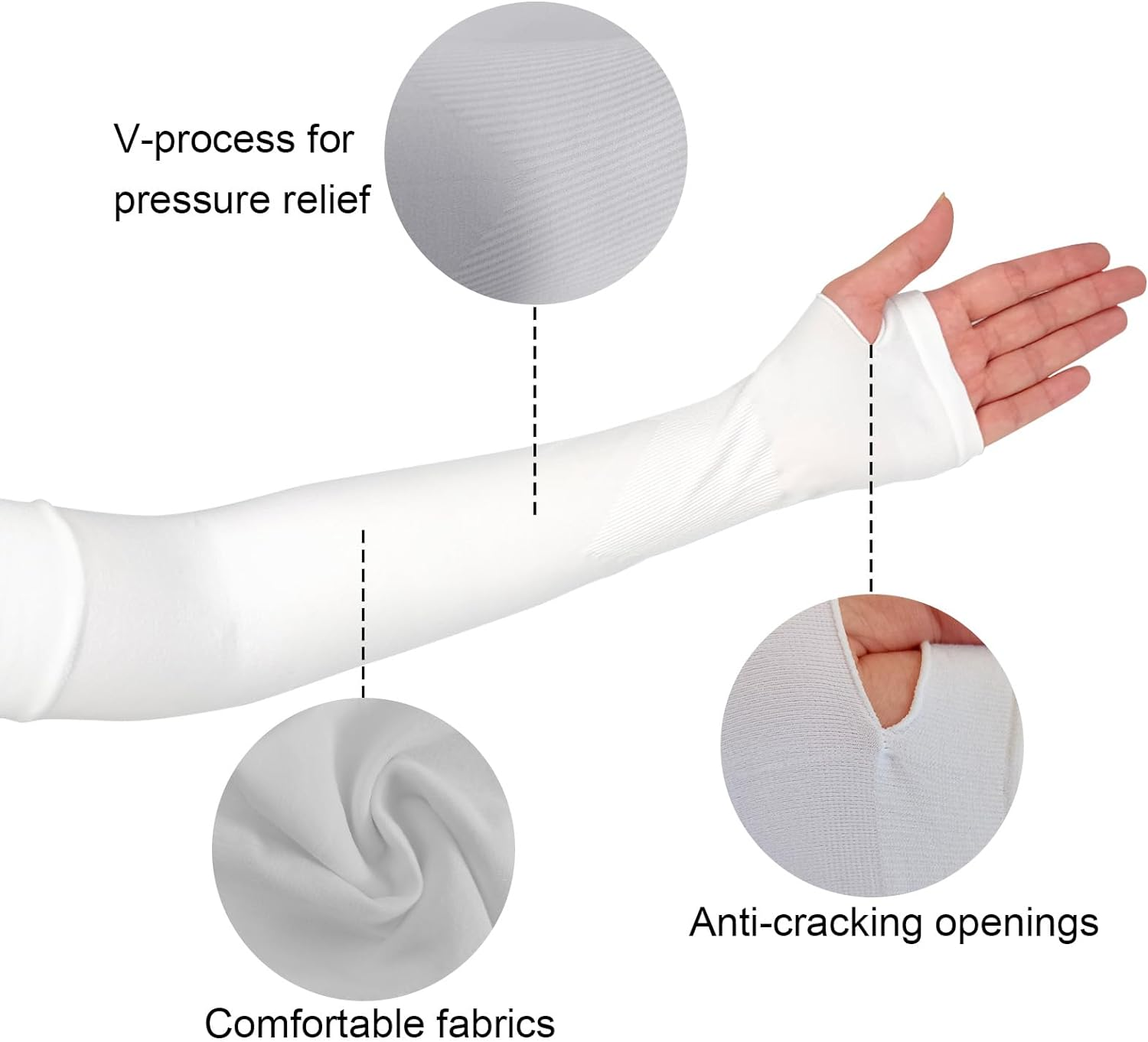 Medsuo 3 Pairs Comfy Arm Sleeves with Thumb Hole Protection Cooling Arm Sleeves 3 Colors Compression Long Women Men Summer Sun Arm Cover Sleeves Tattoo Cover for Sports Workouts Cycling Driving, Grey image number 1