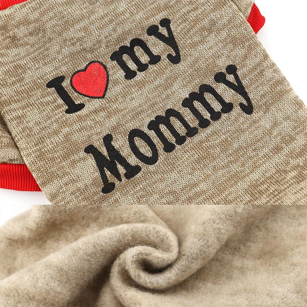 Pet Clothes, Winter Dog Sweater I Love My Mom/Dad Dog Sweatshirt Outfit Warm Dog Costume for Puppy Small Dogs (Mommy, XS) image number 2