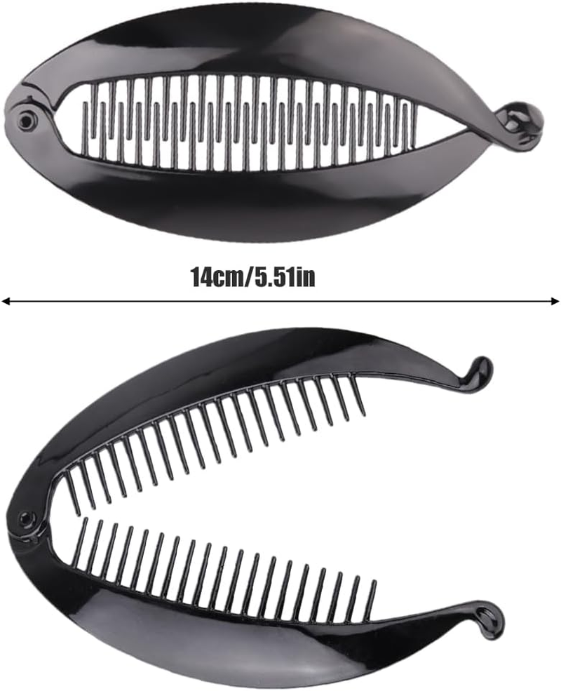 4 Pack Vintage Fishtail Hair Clips French Banana Clips Ponytail Fish Hair Clips for Long Curly or Straight Hair image number 3