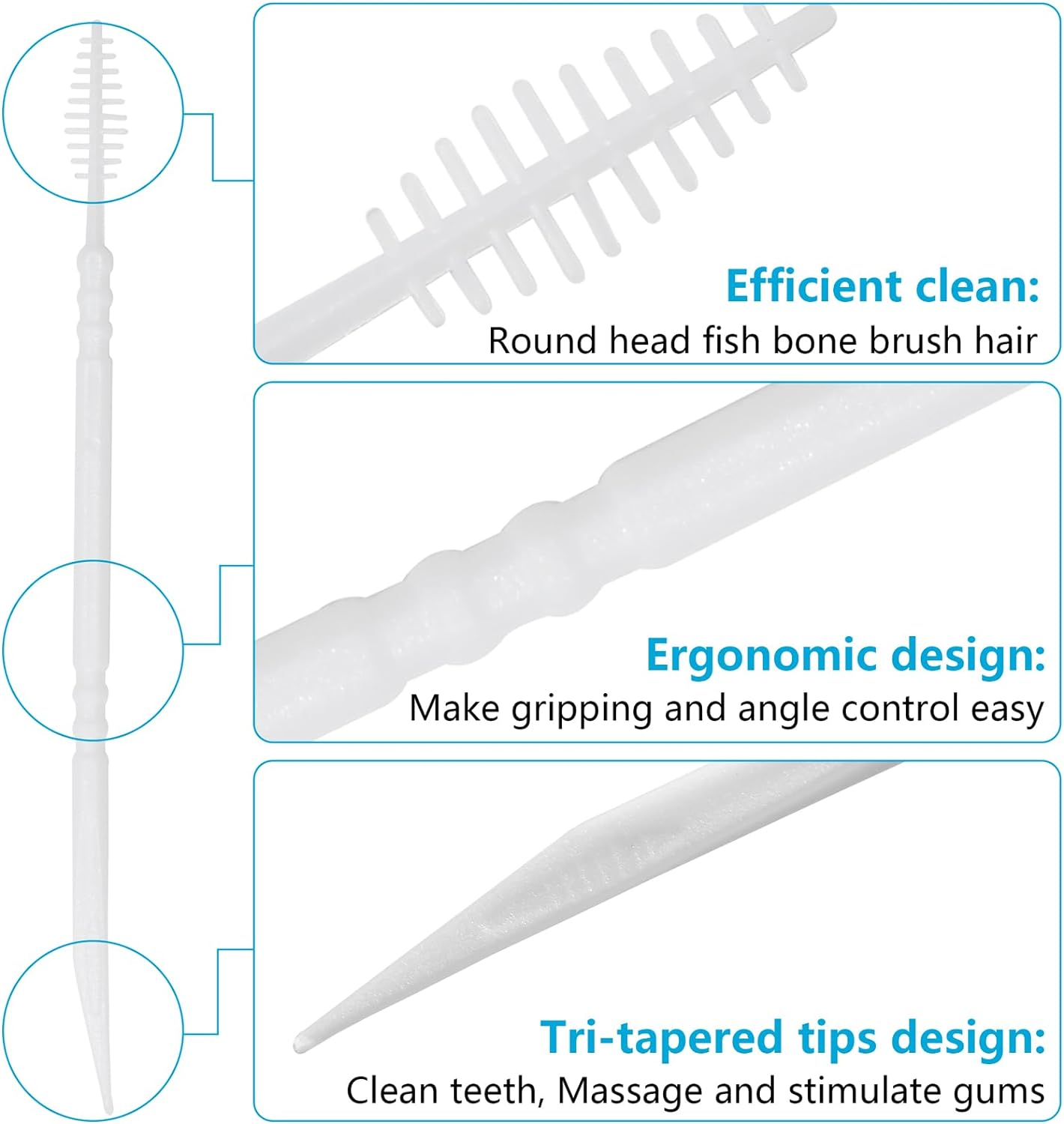 Danticy Brushpicks Interdental Toothpicks,Soft Bristle Dental Floss Picks Toothpicks,Helps Removes Plaque and Debris between Your Teeth 600PCS (Pack of 5) image number 4