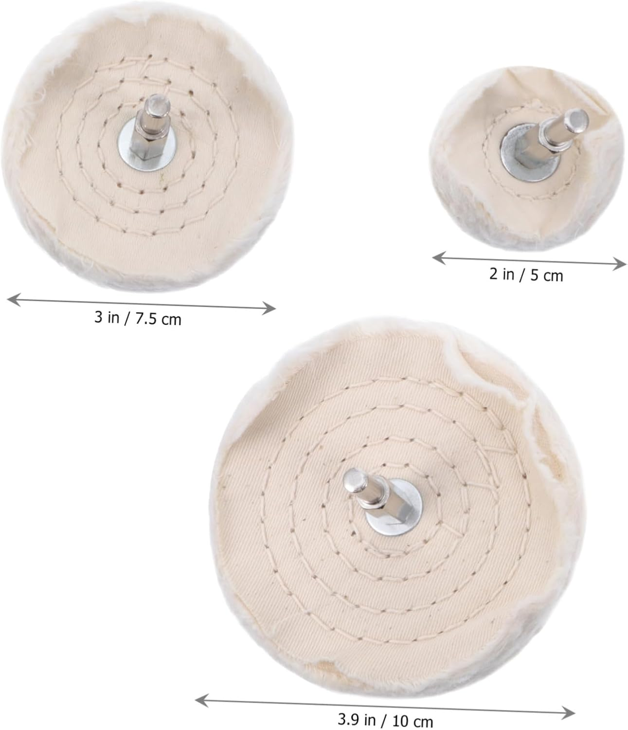 GETAJGHSD Buffing Wheel Mop Kit 3Pcs White Cotton Polishing Wheels with Handles 50Mm 75Mm 100Mm for Car Polisher Equipment Automotive Body Repair Buffing Pads image number 2