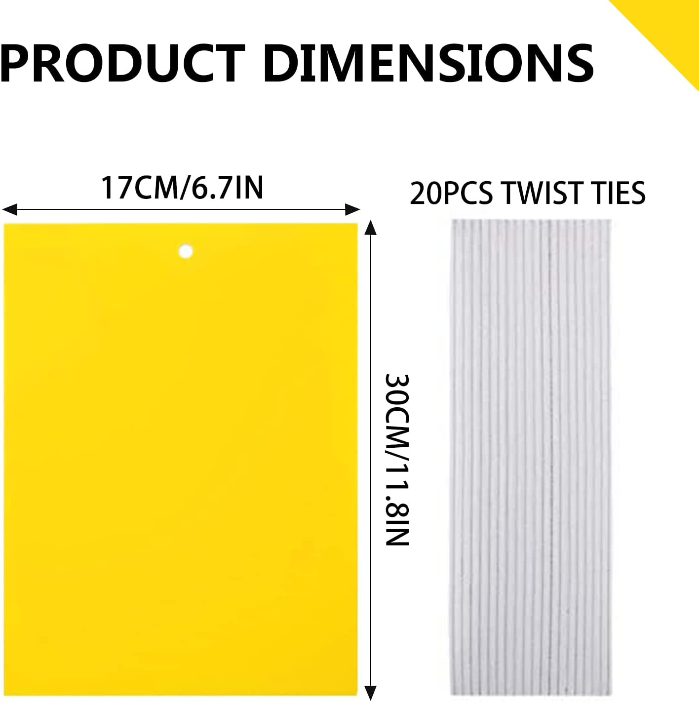 20 Pack Dual-Sided Yellow Sticky Traps for Capturing Flying Plant Insects like Fungus Gnats, Flying Aphid, Whiteflies, Leaf Miners, Other Flying Plant Insects image number 5
