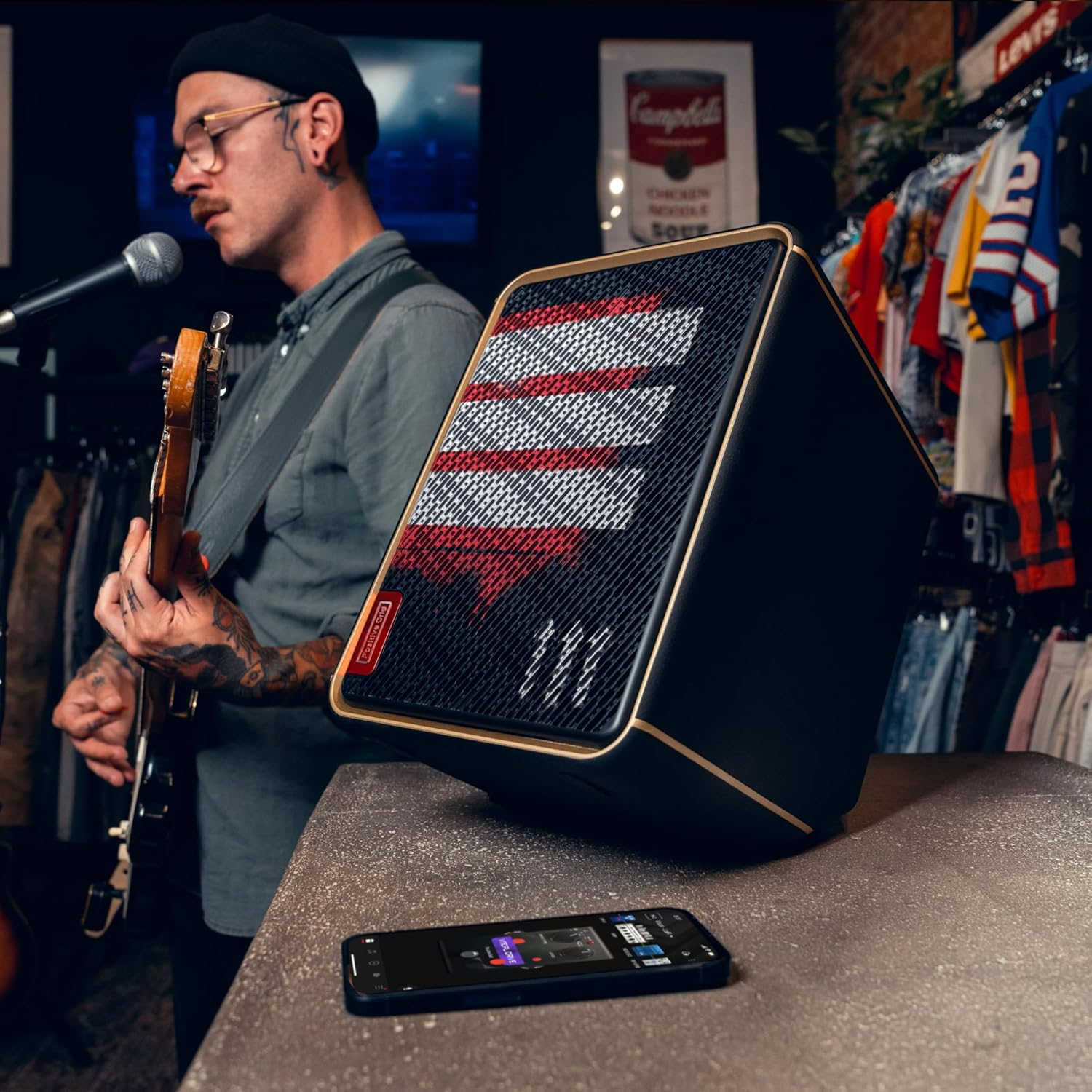 Positive Grid Spark Edge 65W Portable 4-Channel Smart Guitar Amp & PA System with Built-In Looper, AI Features & Smart App for Electric, Acoustic, Bass, Vocals, Keyboards and More