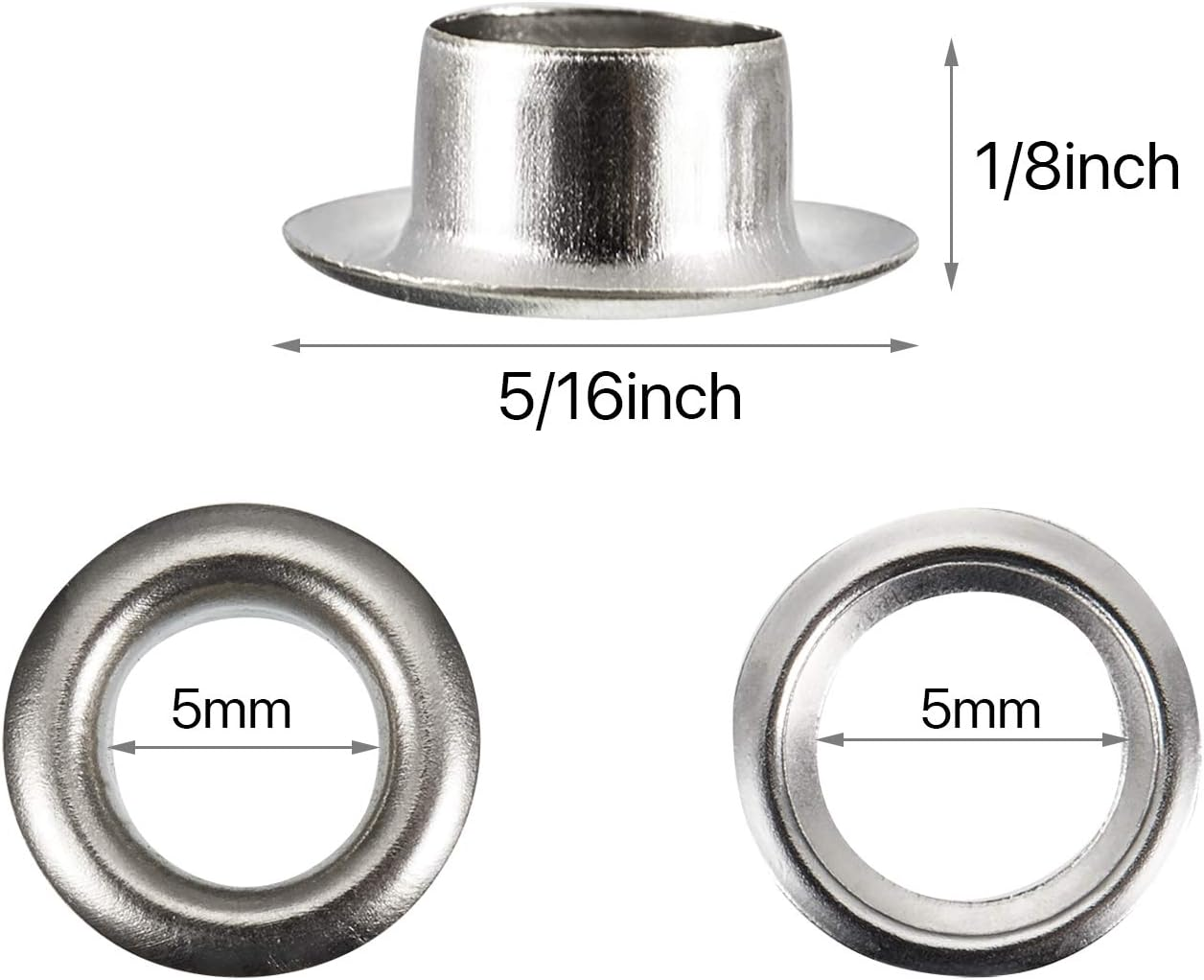 Pangda Grommet Tool Kit, Grommet Setting Tool and 100 Sets Grommets Eyelets with Storage Box (3/16 Inch inside Diameter) image number 2