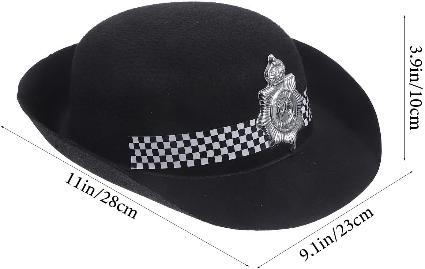 Alasum 2Pcs Kids Police Hats - Felt Cloth Black Policeman Caps for Halloween, Cosplay, Party, Stage Performance image number 6