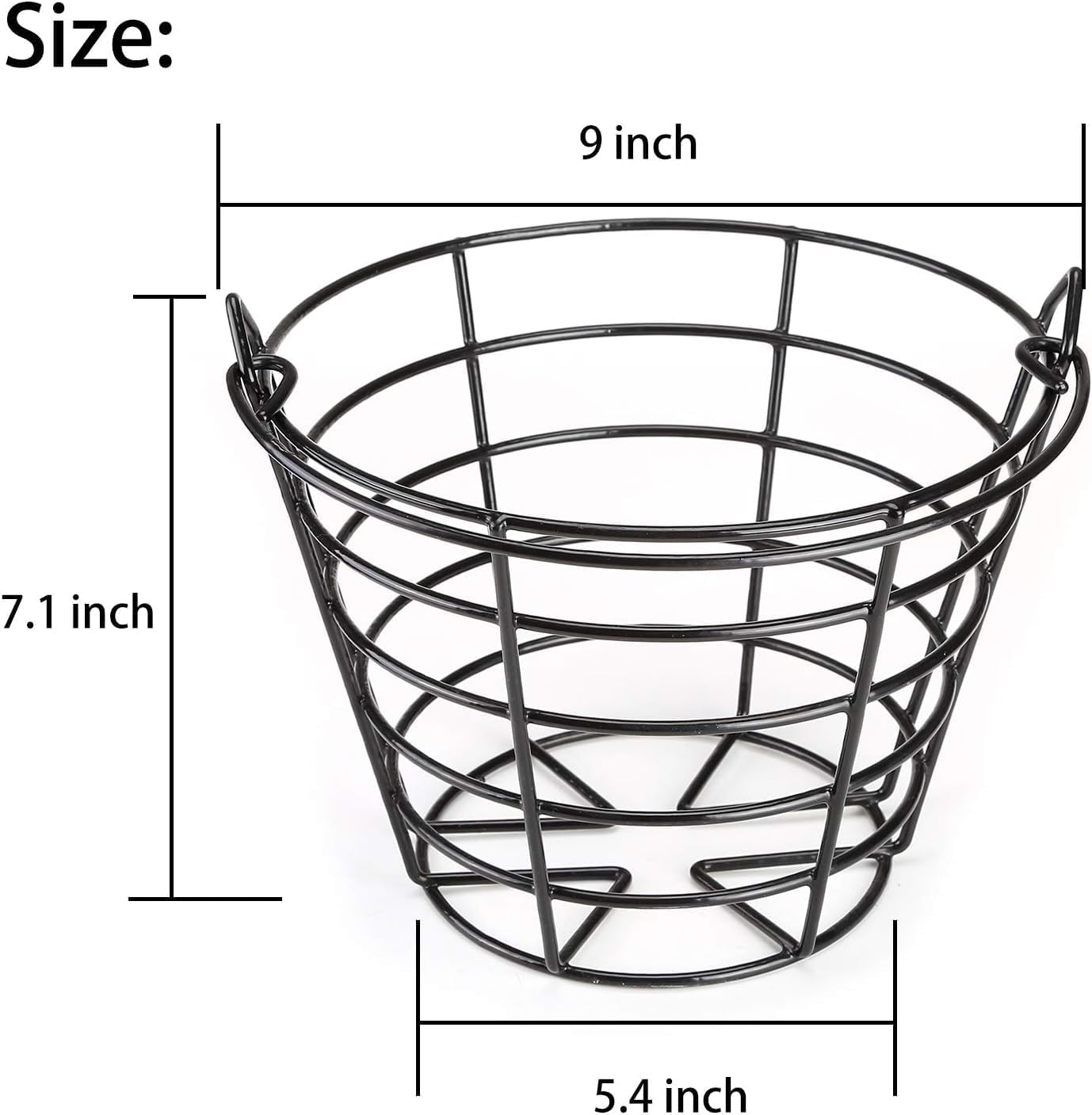 ENERKEEN Golf Ball Basket - Metal Range Bucket with Handle, Holds 50 Balls, Ideal for Men and Kids, Golf Ball Storage Container (Balls Not Included) image number 3
