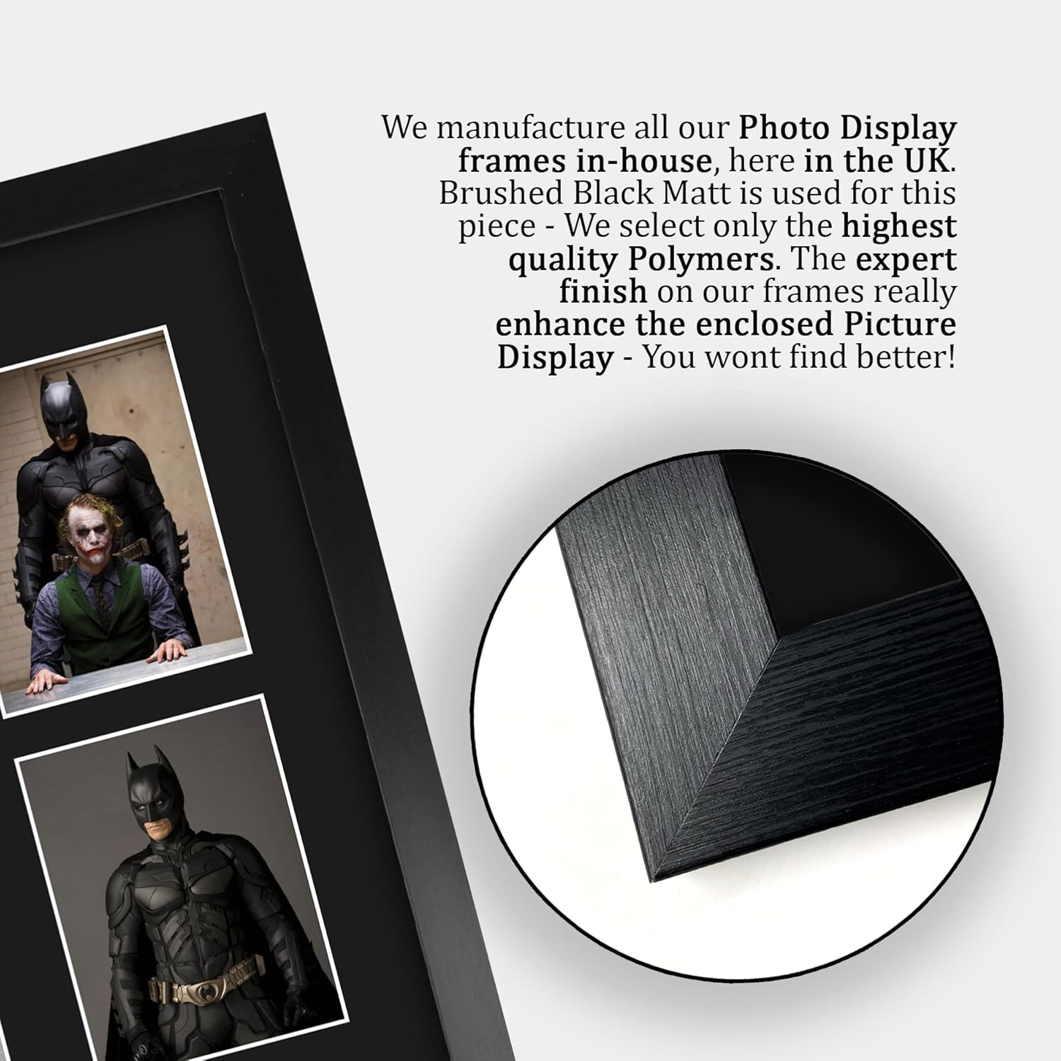 HWC Trading FR A3 Christian Bale & Heath Ledger the Dark Knight Batman & Joker Gifts Printed Signed Autograph Picture for Movie Memorabilia Fans - A3 Framed image number 3