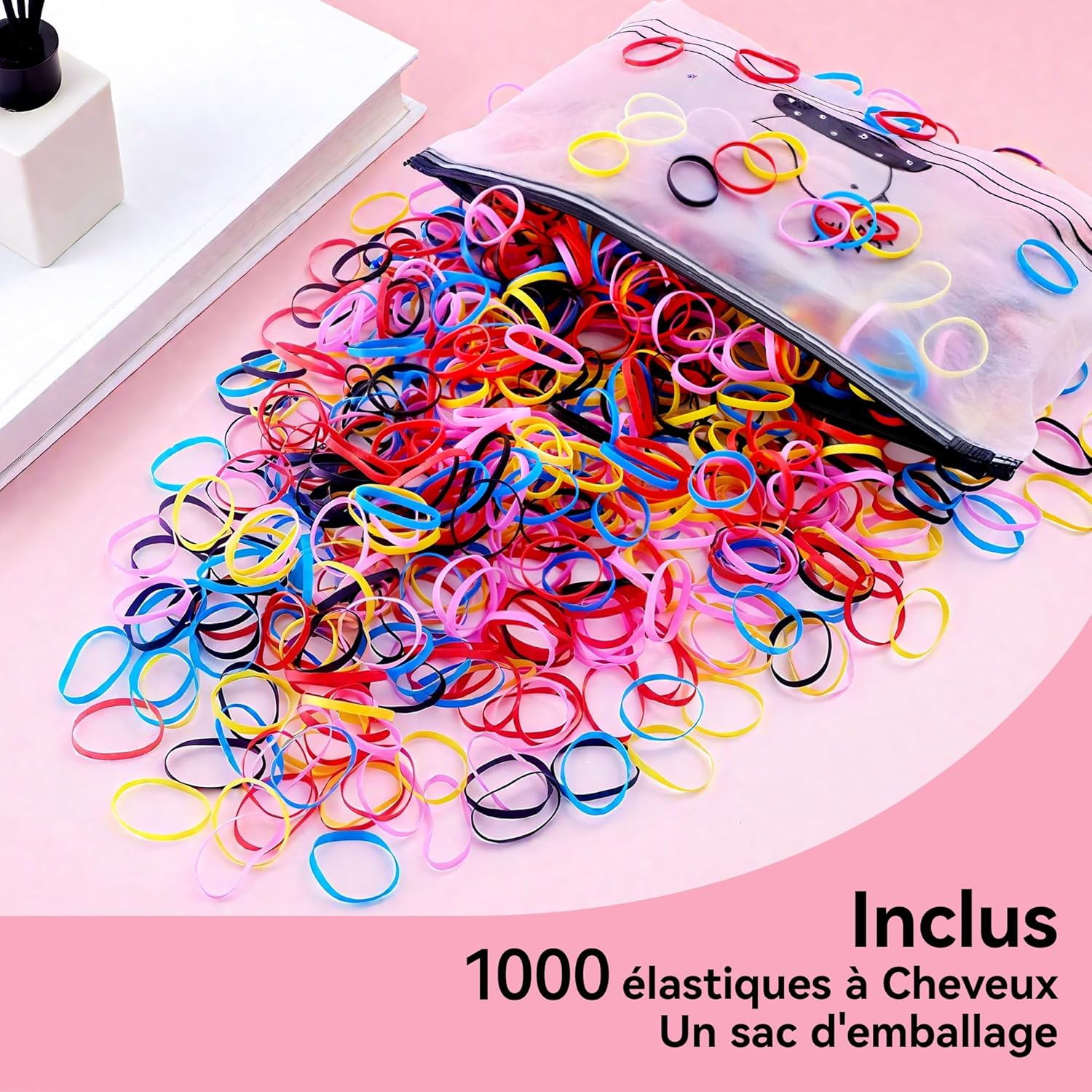 1000 Pieces Elastic Hair Bobbles Mini Hair Ties Small Colorful Rubber Bands Hair Bobbles for Girls Braids and Hairstyles DIY Hairstyle Accessories image number 5