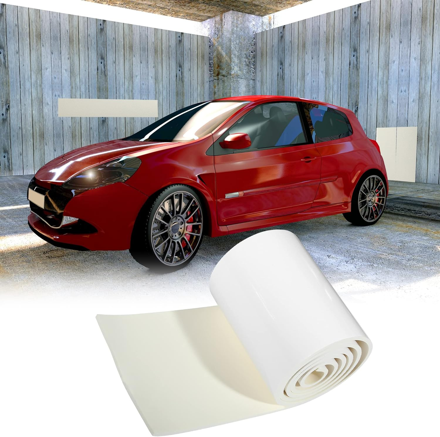 X AUTOHAUX 2000X200X6.5Mm Car Auto Garage Wall Guard Door Bumper Protector anti Collision Waterproof White image number 1