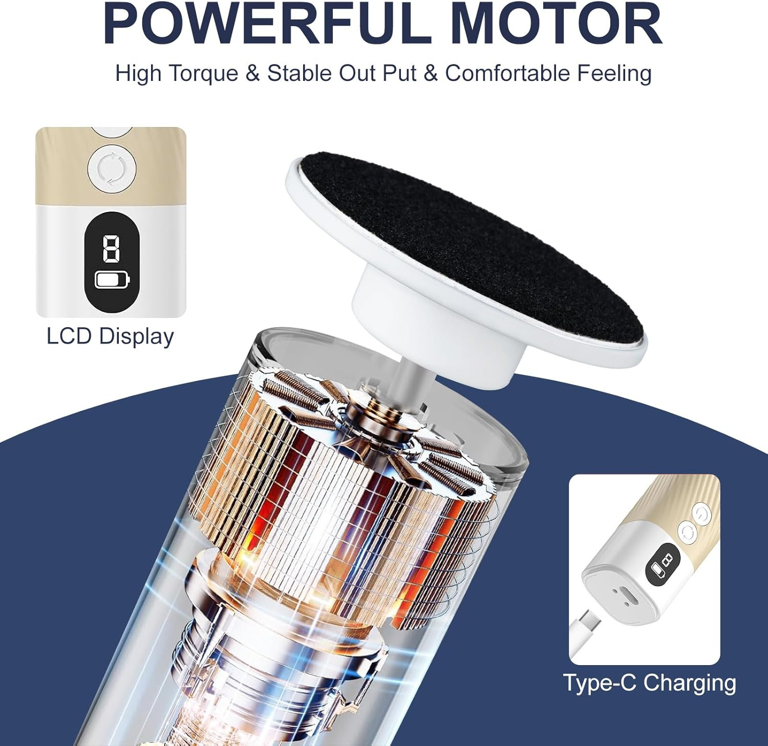 Electric Foot Callus Remover, Professional Pedicure Kit with 9 Speed, LCD Display, Reversal, Gear Memory & Charging Dock, Rechargeable Foot File Grinder for Feet Dry Dead Skin image number 6