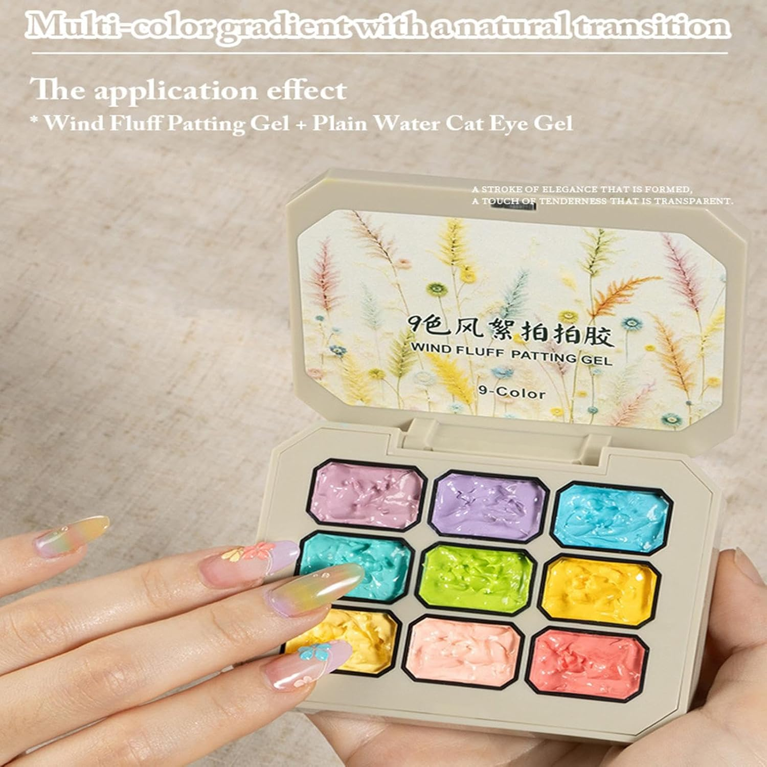 Patting Gel Polish,9 Colors Gradient Gel Nail | Rainbow Solid Beauty Care Sponge Pat Manicure Art for Women Girl Home image number 2