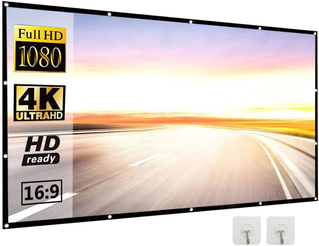 HPAMR Mini Projector Screen, Portable 60-Inch Foldable Projection Screen, 4K Movie Projector Screen, 16:9 HD Foldable Portable Movie Screen for Indoor and Outdoor Movie Nights, Presentations, Gaming image number 4