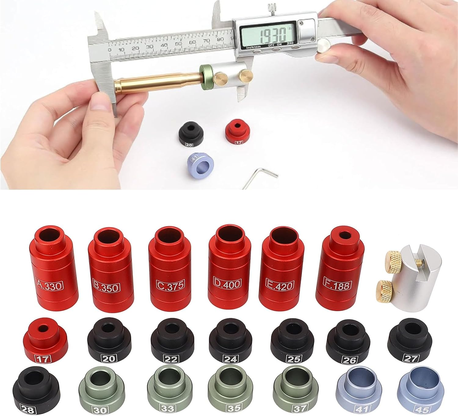 Headspace Gauge, Aluminum Alloy Gauge Comparator Kit, Comparator Headspace Gauge Body Kit, Reloading Kit with Storage Box, Precise Measurement image number 1