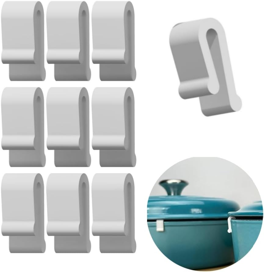 Jindizi 8Pcs Cookware Guard Clips - Flexible Oven Lid Protectors, anti Scratch Bumper Clips Pot, Non-Slip Lid Guards Cookware Protection for Stacking, Storage, 2.3X1.5X1Cm image number 3