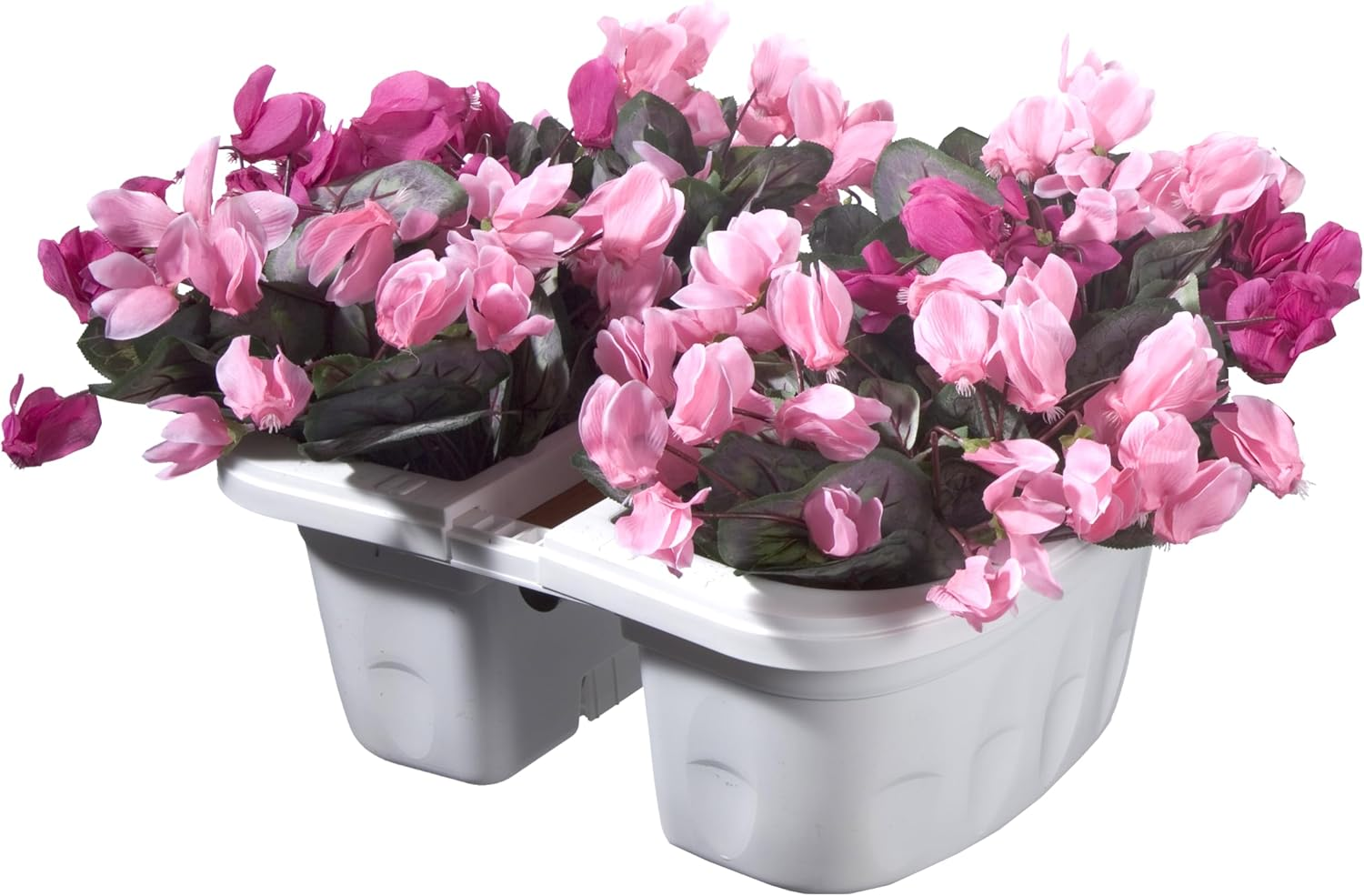 Apollo Exports International AP-30232/2 16" Double Sided Adjustable Railing Planter, Pack of 2, White image number 2