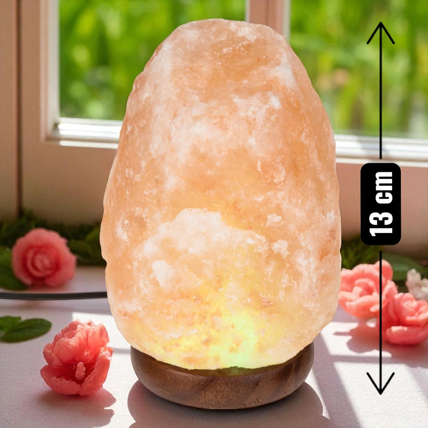 MIJOMA LED Salt Crystal Lamp - Salt Lamp from the Salt Range (Pakistan), 10 X 13 Cm with USB Cable (150 Cm) - Natural Stone Decorative Lamp for Relaxation and Feel-Good Atmosphere (Colour-Changing) image number 3