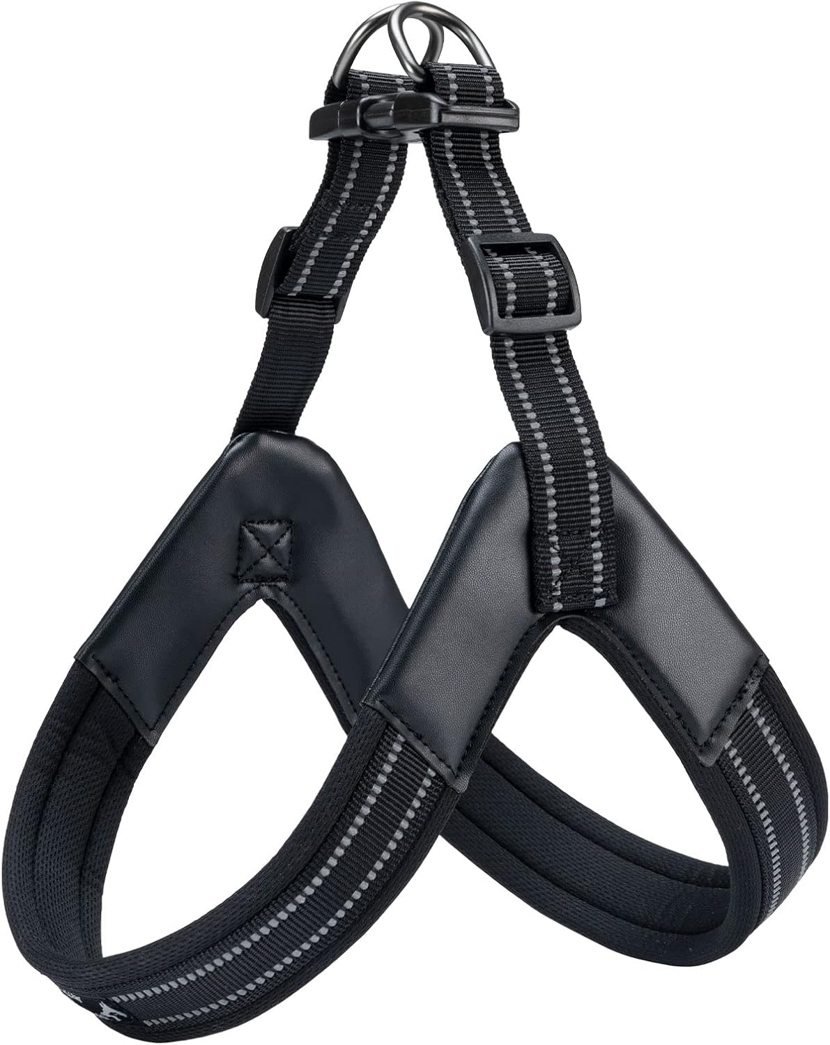 EXCELLENT ELITE SPANKER No Pull Dog Harness Reflective Nylon Vest V-Shaped Soft Padded Adjustable Easy Pet Harness for Medium Large Breeds Dogs Walking Training Black Purple(Blue-M)