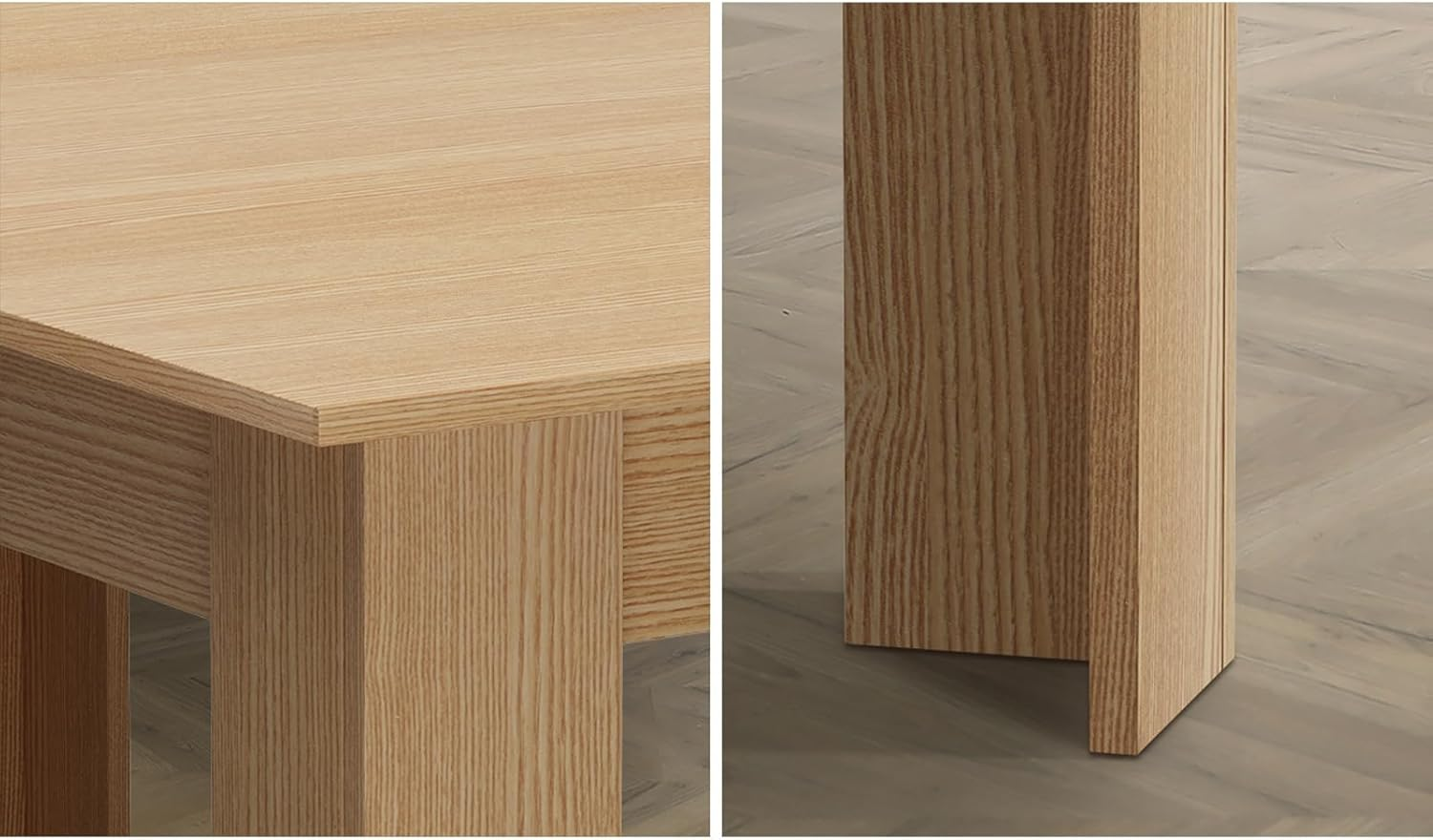 Oikiture 200Cm Dining Table Extendable Kitchen Table for Home and Cafe Natural Wood image number 4