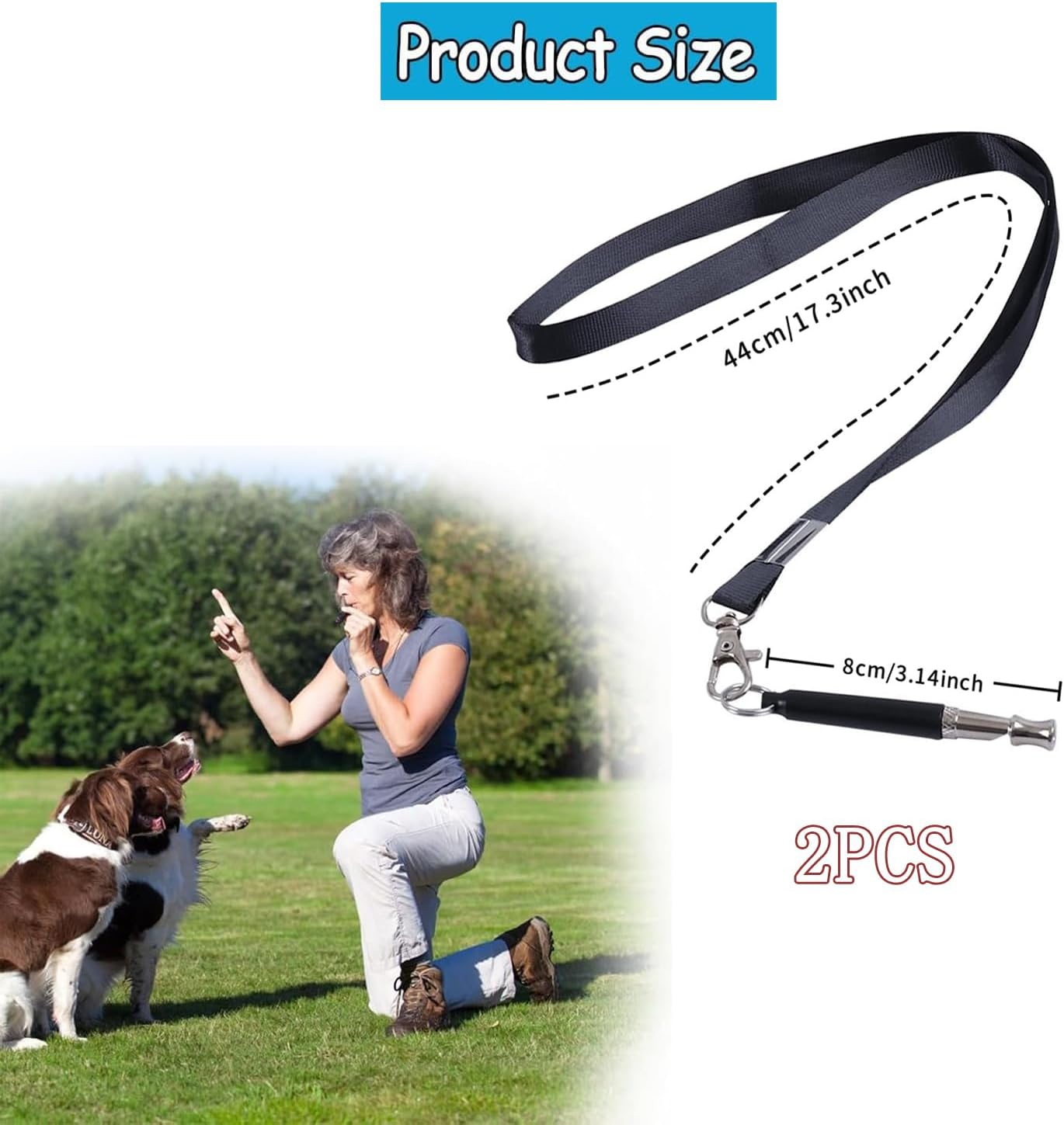 Yharnamite 2 Pcs Dog Whistles Ultrasonic Professional Training Whistles with Lanyard, Adjustable Ultrasonic Silent Dog Whistles, Recall Pet Training Whistles for Dog Training and Behavior Aid (A) - B image number 2
