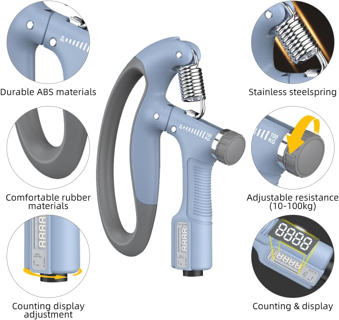 Grip Strengthener Hand-Muscle Developer Adjustable 10-100Kg Power Gripper Trainer Exerciser Non Slip image number 1