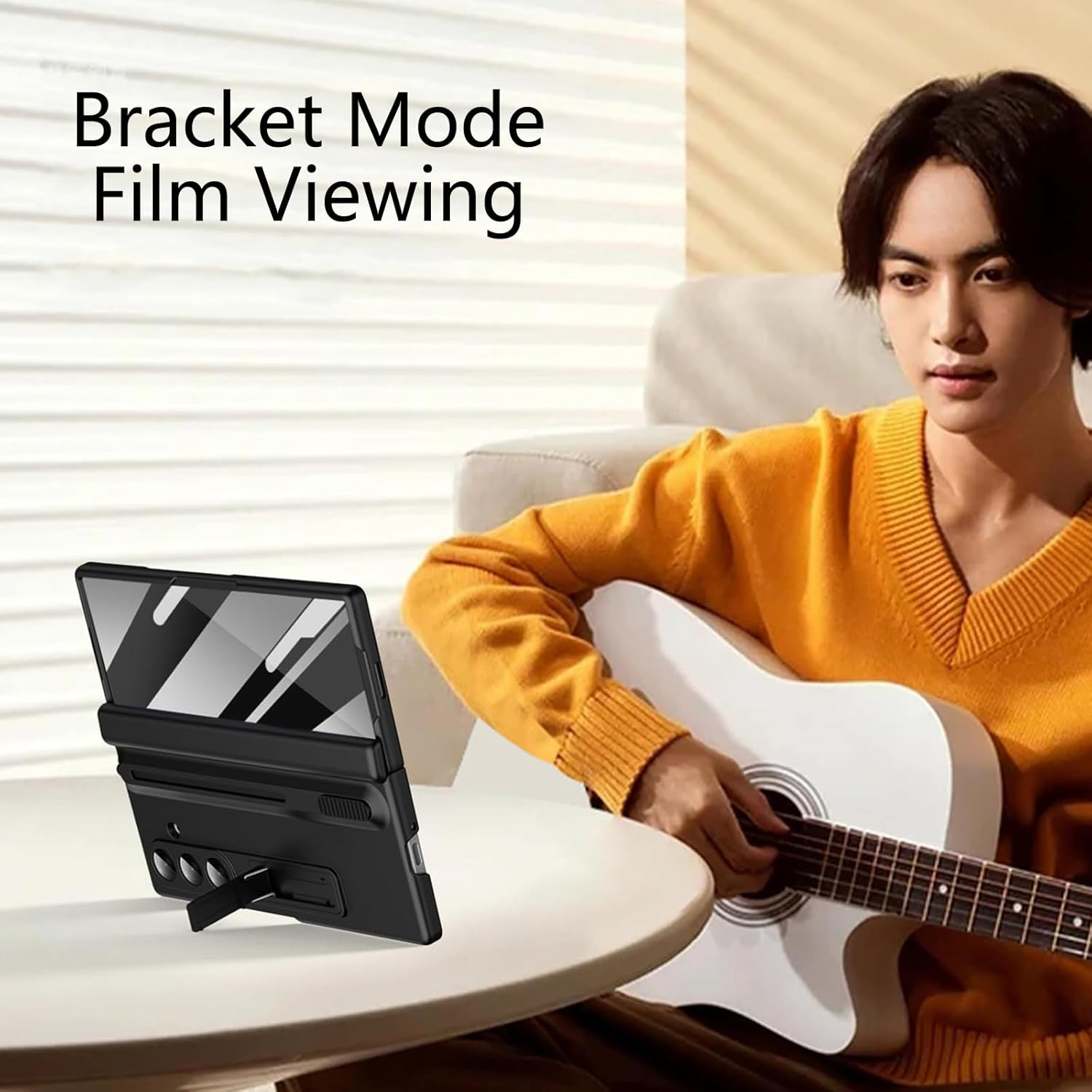 Komiyaa for Samsung Galaxy Z Fold 7 Case with Pen & Pen Holder, Built-In Front Screen Protector and Hinge, Ultra-Thin Silky Liquid PC Frosted Design Protective Case for Samsung Fold 7 (Black) image number 1