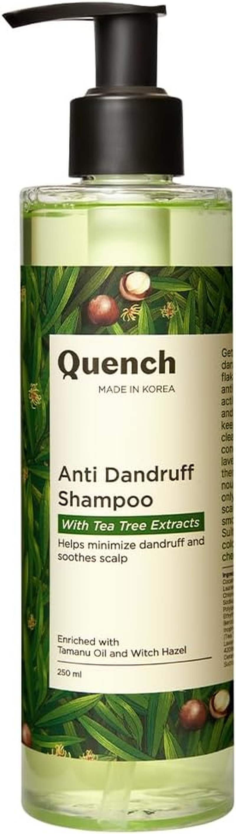 QUENCH BOTANICS anti Dandruff Shampoo with Tea Tree Extracts, 250Ml image number 2