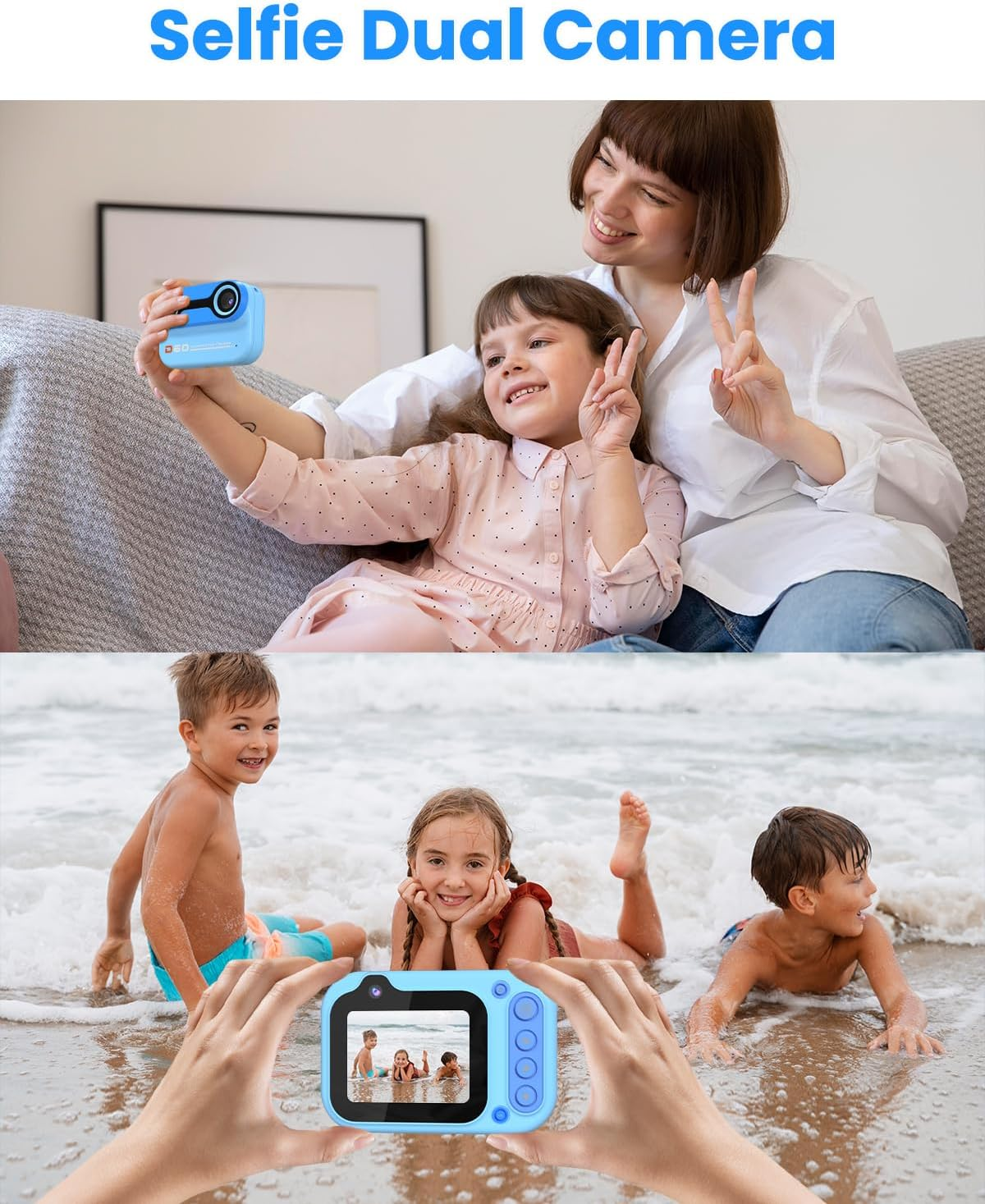 10FT Underwater Camera for Kids, Kids Waterproof Camera, 1080P Video Camera for Snorkeling, Christmas Birthday Gifts Pool Toys for Boys Girls Ages 4-12, Toddler Digital Action Camera with 32GB Card image number 3