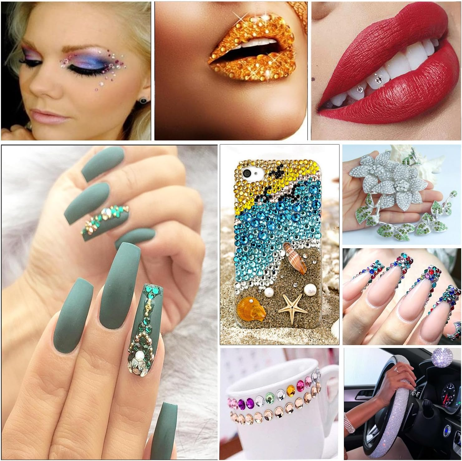 7560Pcs Gem Stickers,Betterjonny 15 Sheets 6Mm Self-Adhesive Rhinestones for Crafts round Bling Jewels Stickers Acrylic Decorative Diamond Stickers Colorful Embellishments Sheet for Nail Makeup Art&hellip; image number 4