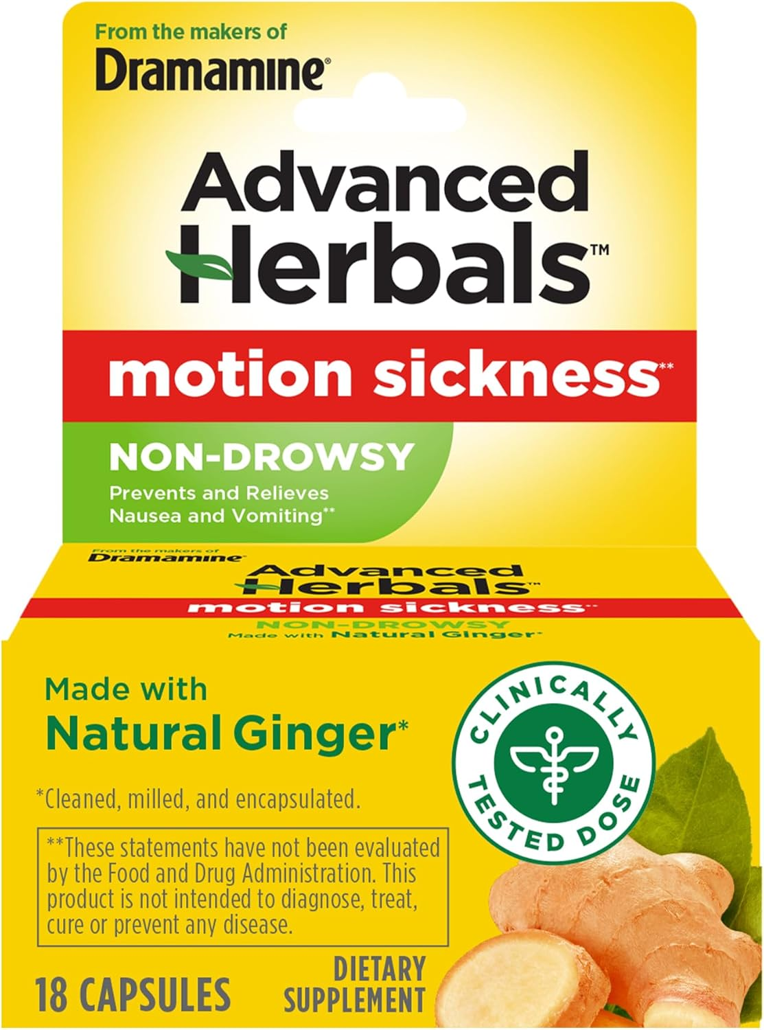 Dramamine Non-Drowsy Naturals with Natural Ginger, 18 Count image number 4